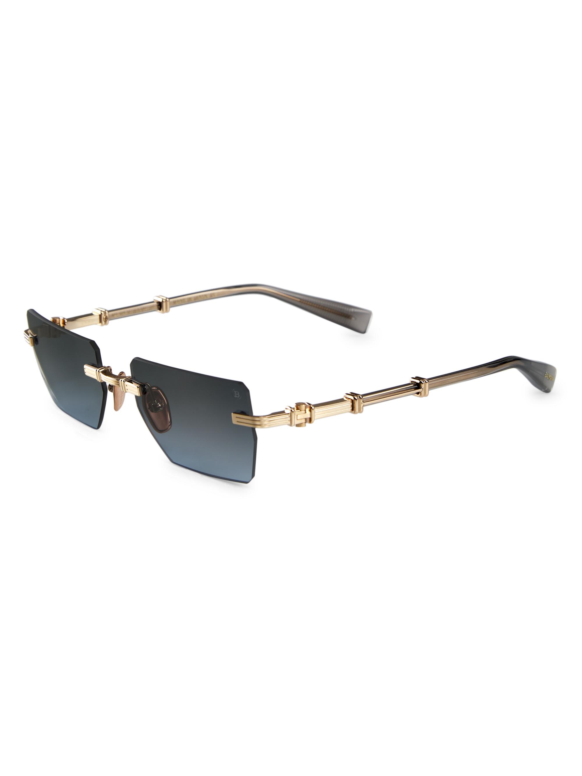 Balmain Women's Pierre Square Sunglasses - Gold Grey Gradient