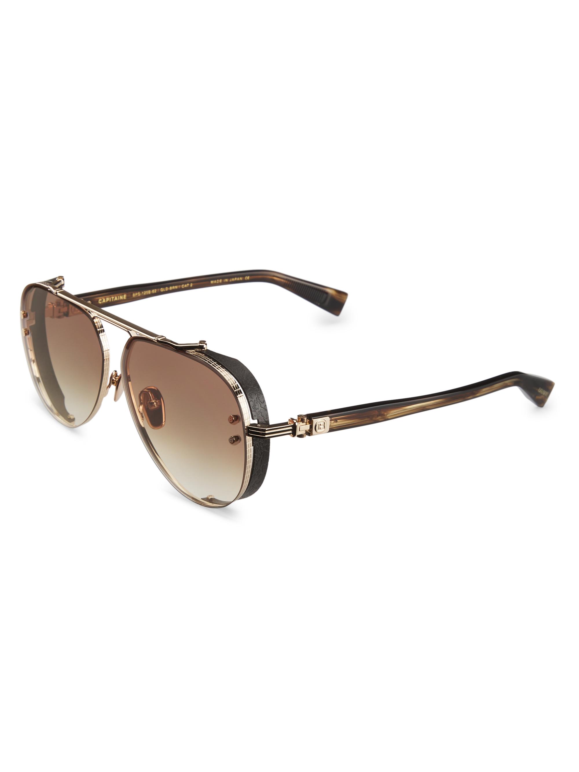 Balmain Women's Capitaine 62MM Aviator Sunglasses - Gold Brown Gradient