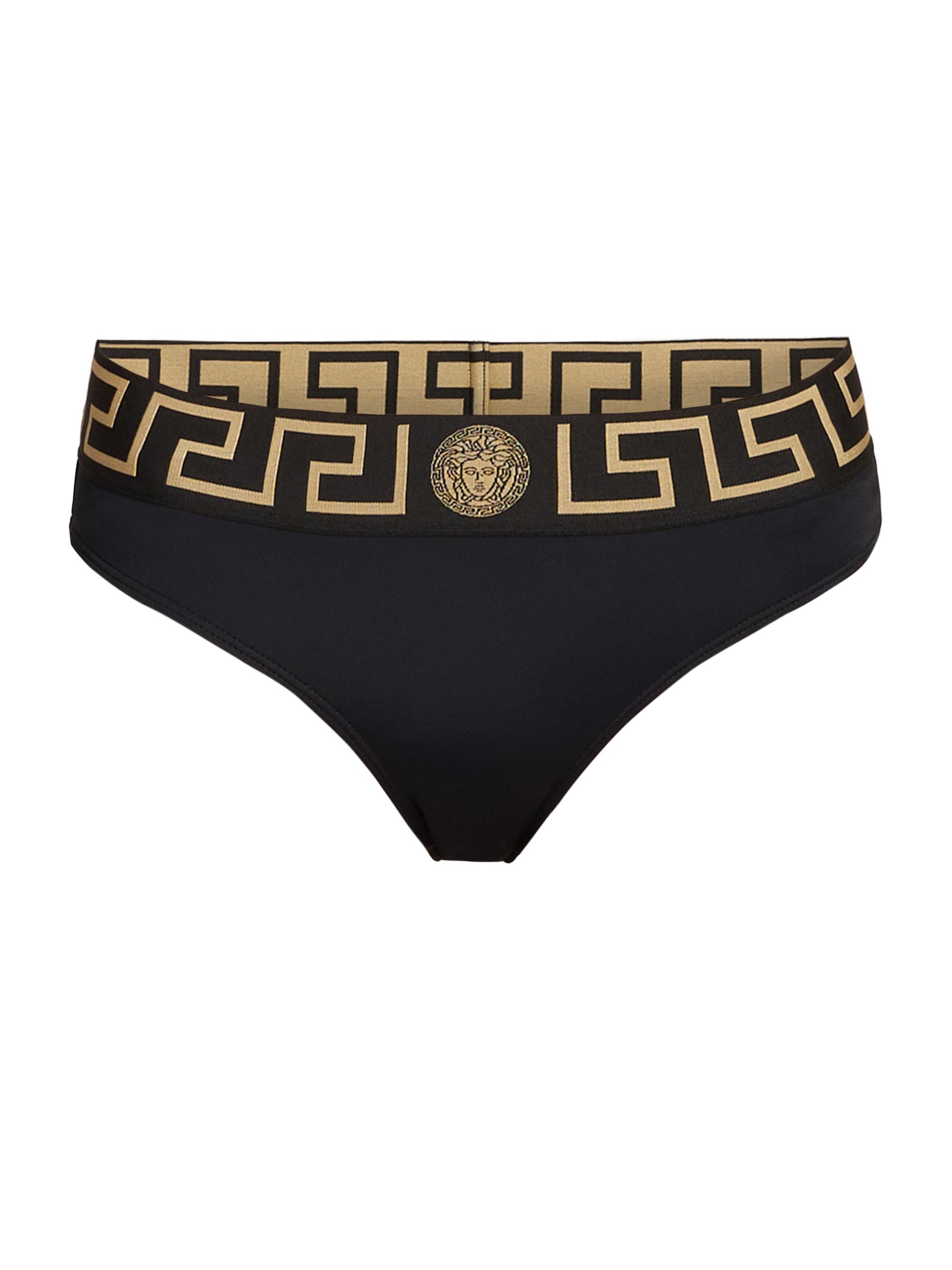 Versace Women's La Greca Bikini Bottom Brief - Black
