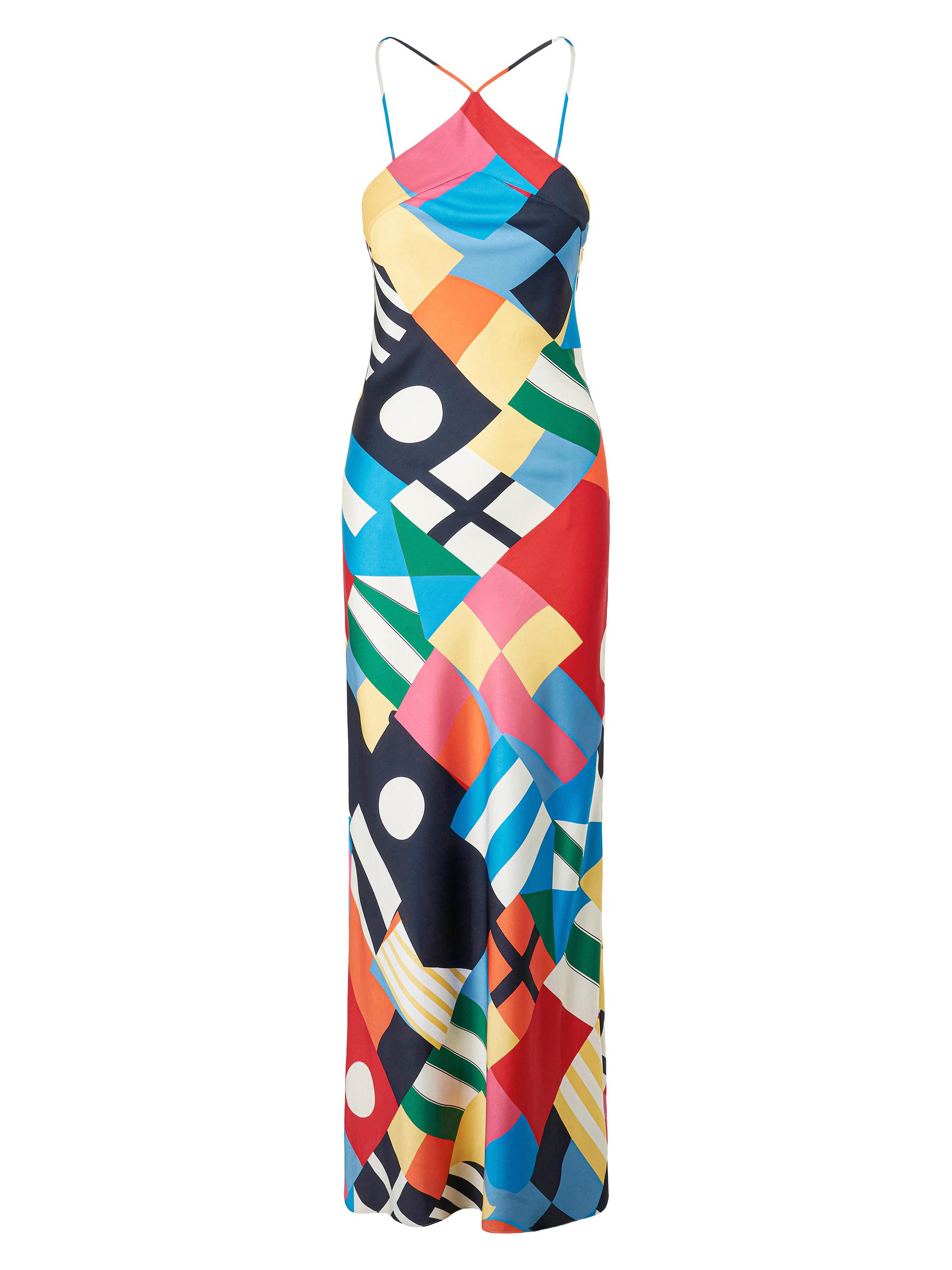 Staud Women's Cubism Sails Up Satin Halter Gown - Sails Up