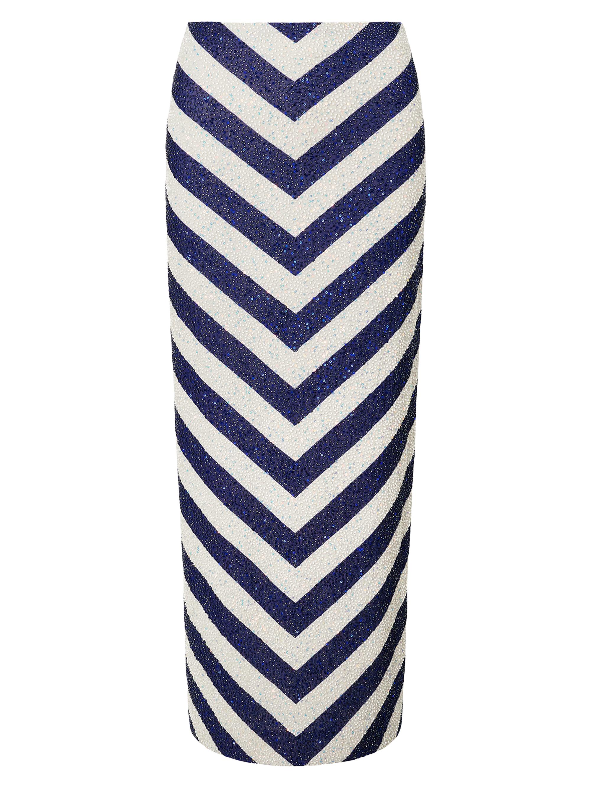 Staud Women's St. Tropez Embellished Chevron Midi-Skirt - On The Horizon
