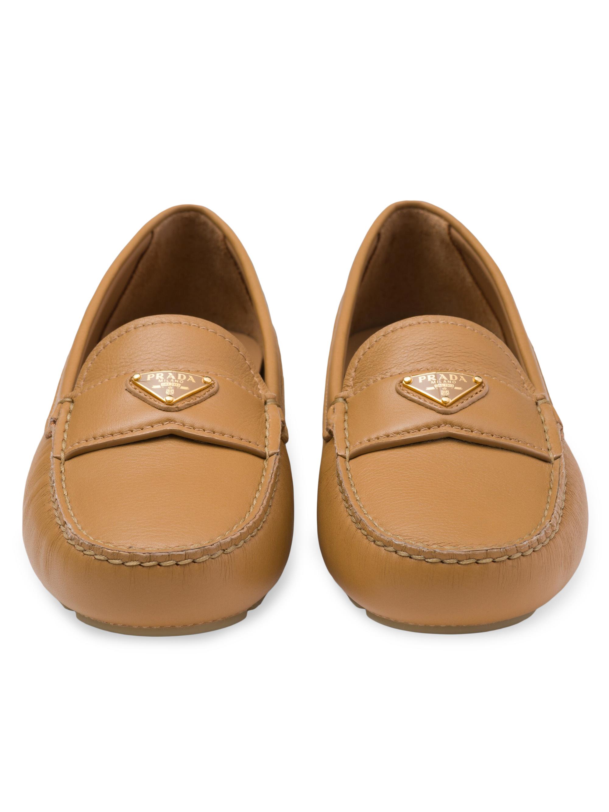 Shop Prada Buckskin-Print Embossed Driving Shoes | Saks Fifth Avenue