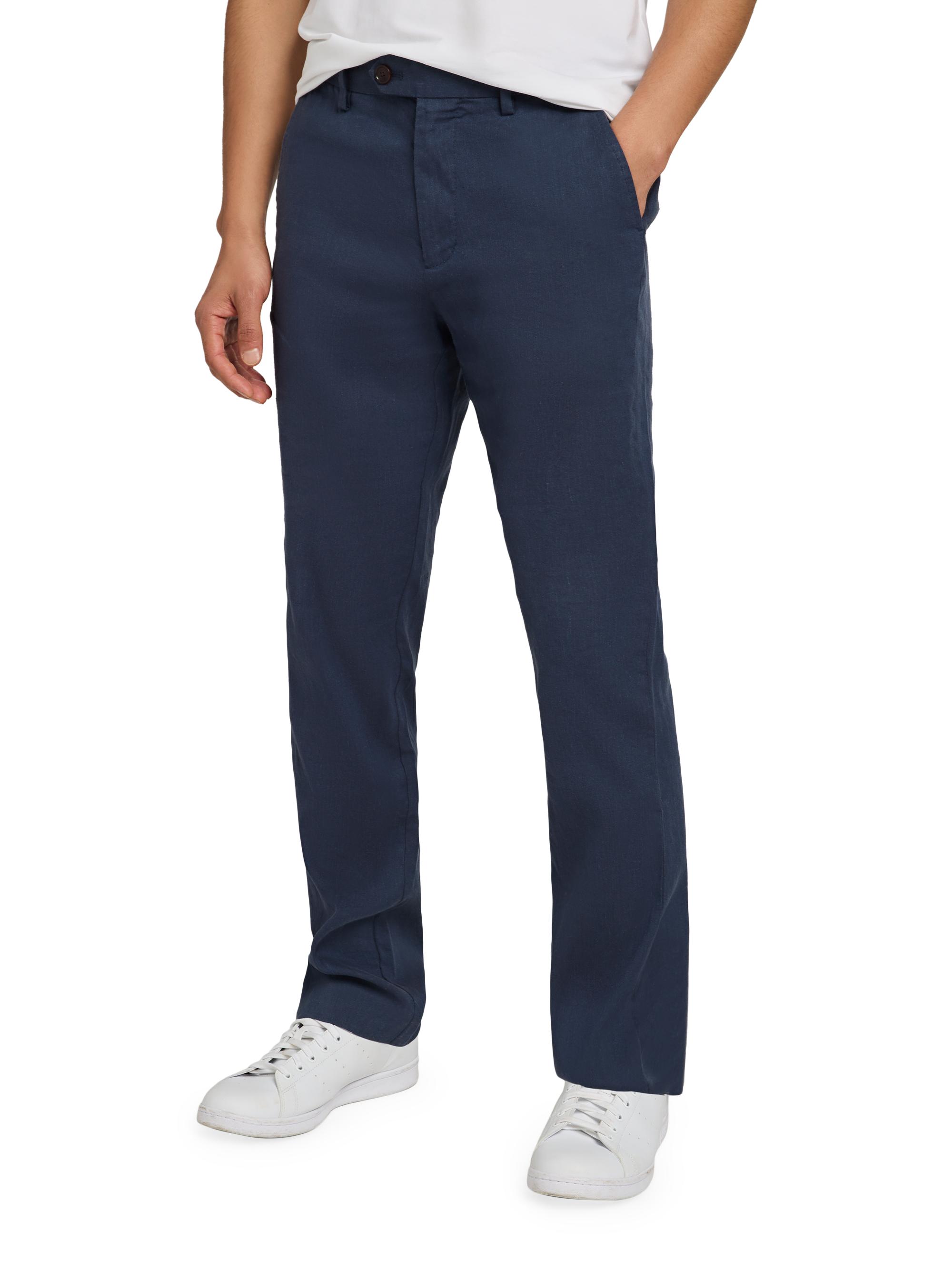 Faherty Brand Men's Movement Flex Linen & Cotton-Blend Trousers - Deep Sea Navy