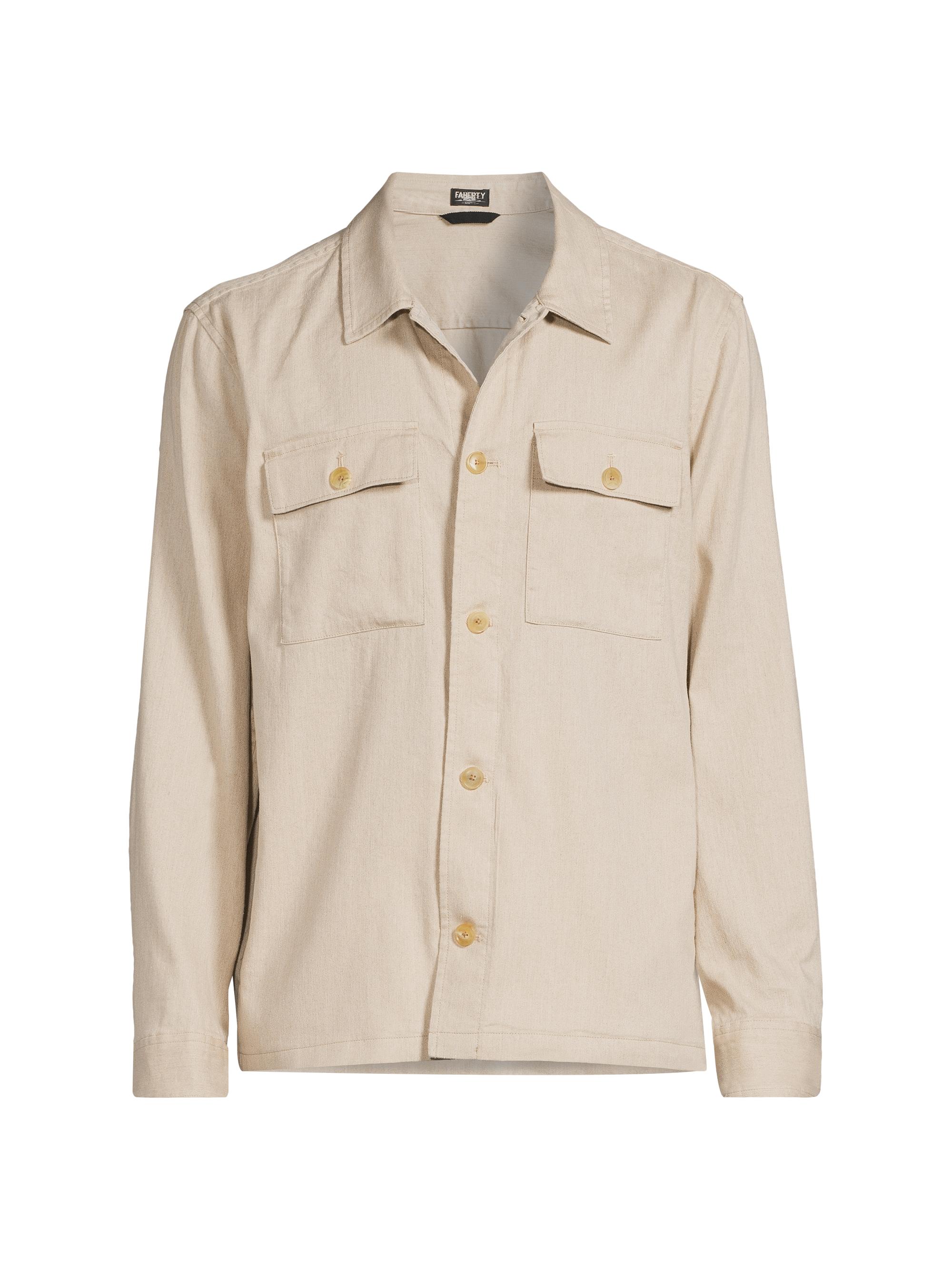 Faherty Brand Men's Movement Flex Linen & Cotton-Blend Shirt Jacket - Natural