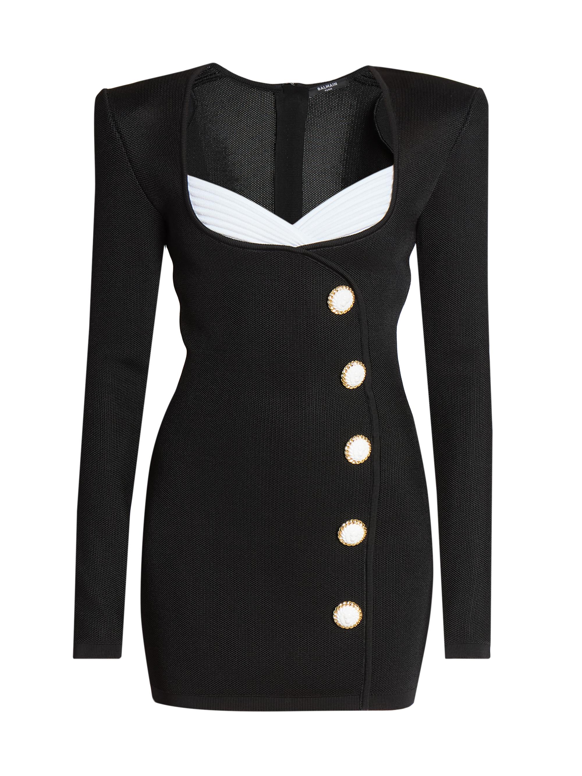 Balmain Women's Tailored Body-Con Minidress - Noir Blanc