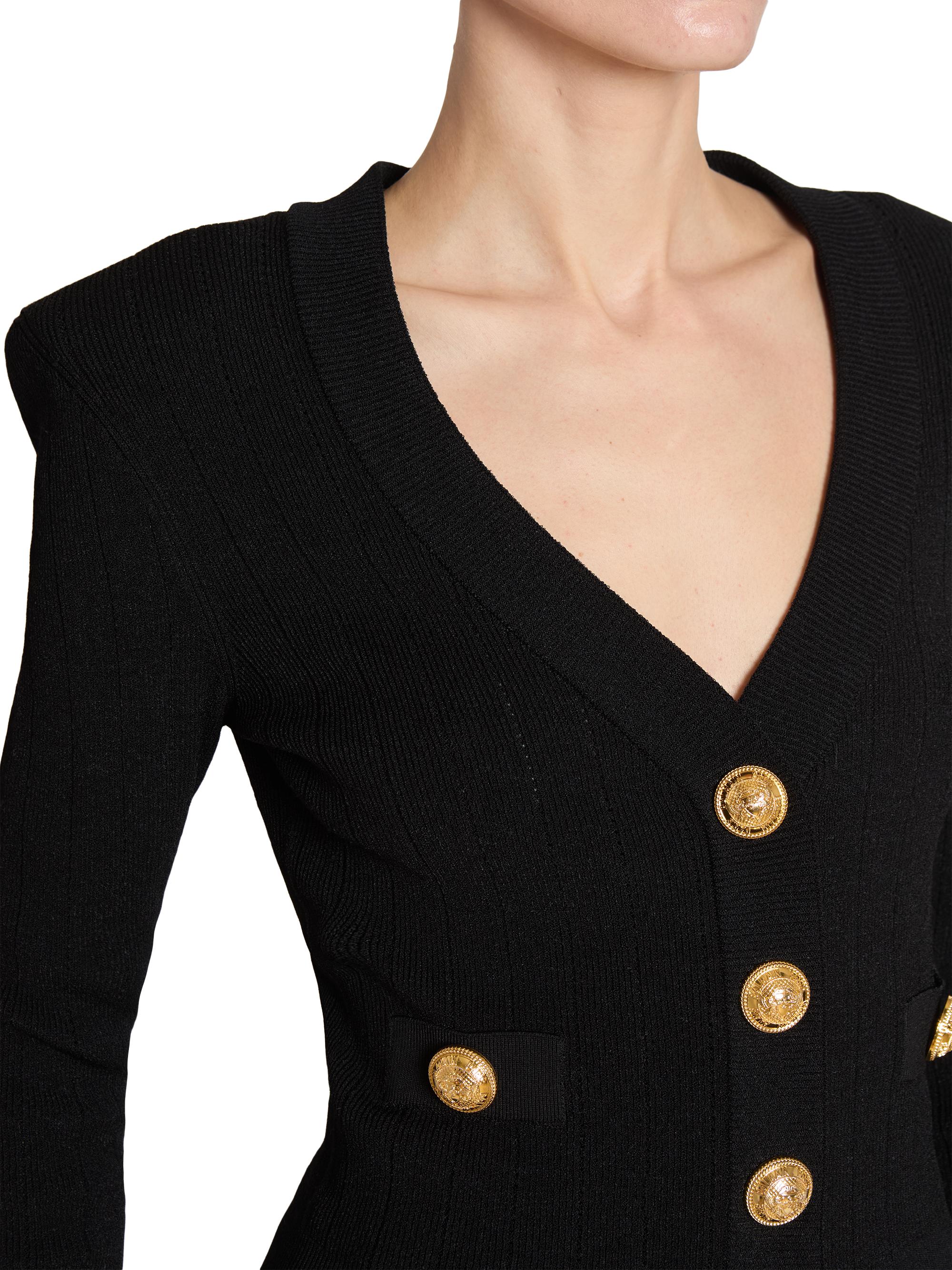 新品 BALMAIN ブラック ストライプ ニット XS 肩ボタン付 BALMAIN - 【ラスト1点】BUTTONED CASHMERE CREWNECK / カシミア