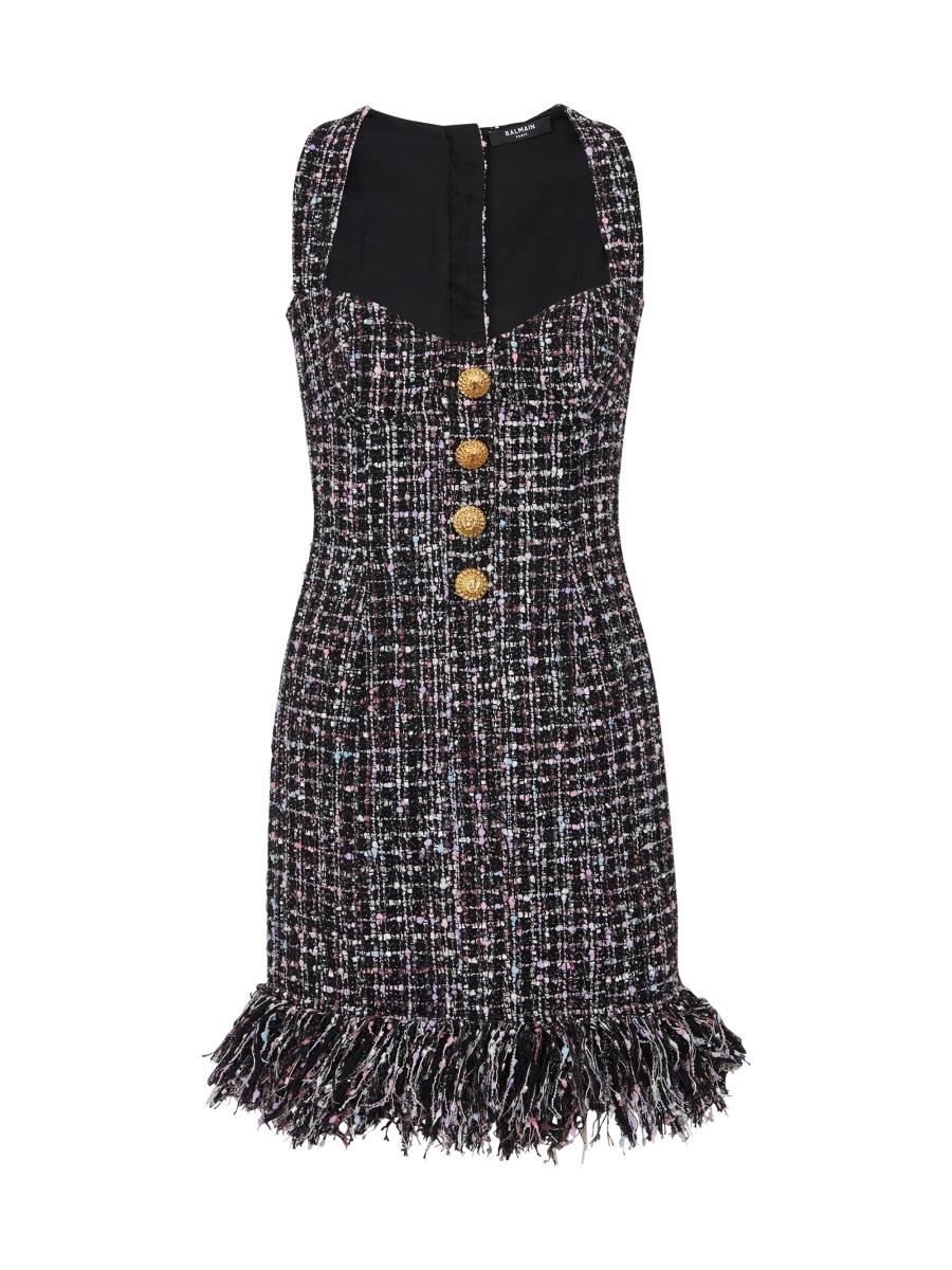 【関税&送料込】Balmain Mini Gonna Balmain Bouclé Halterneck Minidress | Saks Fifth Avenue