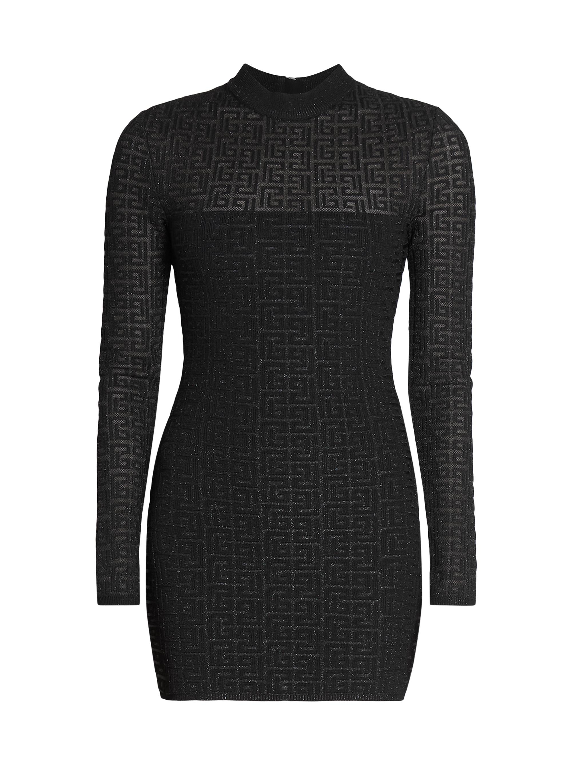 knee length dresses for ladies Balmain Sequined Puff Sleeve Mock Neck Mini Dress Emerald Size 40   Celebrity Owned