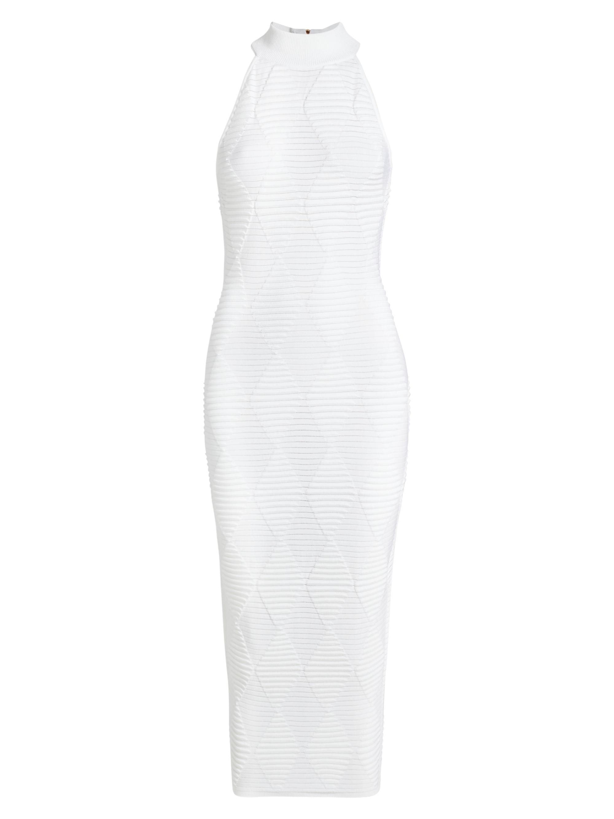 Balmain Women's Textured Knit Cocktail Dress - Blanc