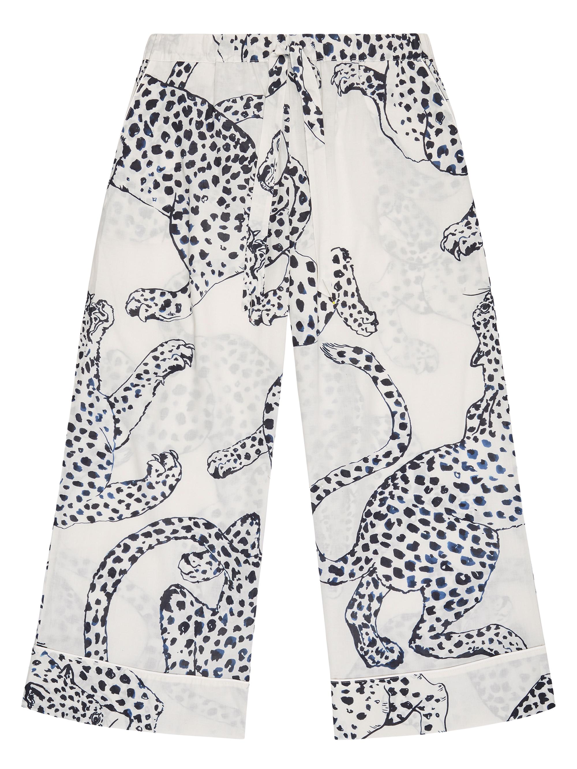 Desmond & Dempsey Women's Jaguar Wide-Leg Pajama Pants - Cream