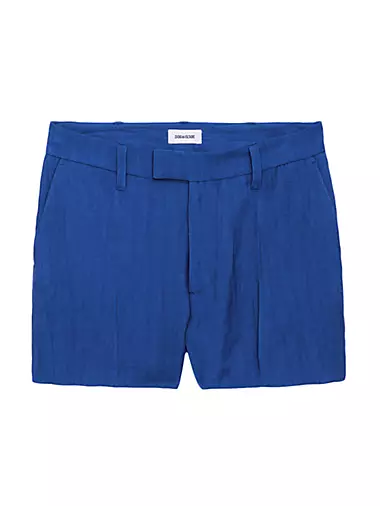 Please Linen-Blend Tailored Shorts