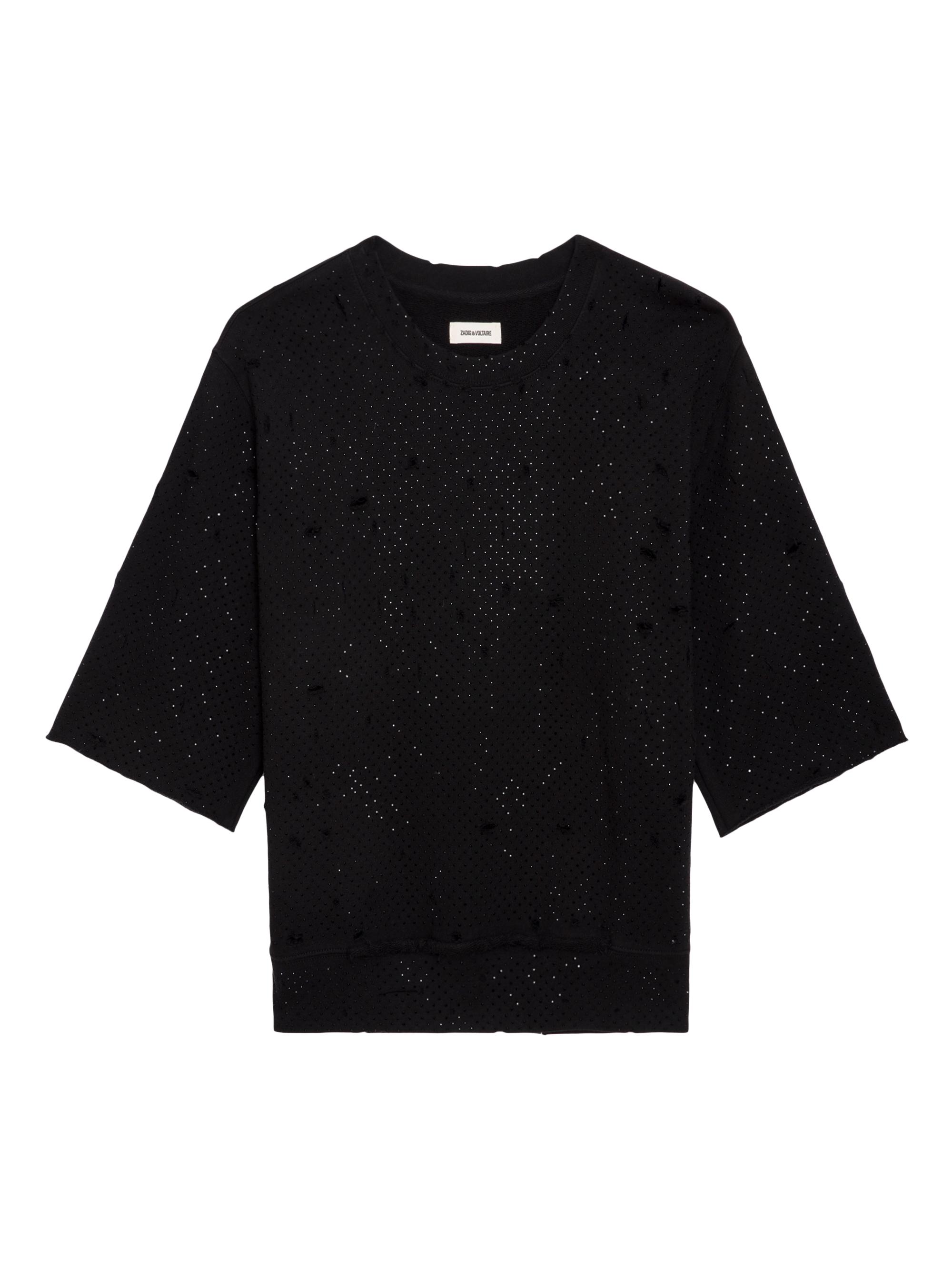 Zadig & Voltaire Women's Edmond Distressed Rhinestone T-Shirt - Noir