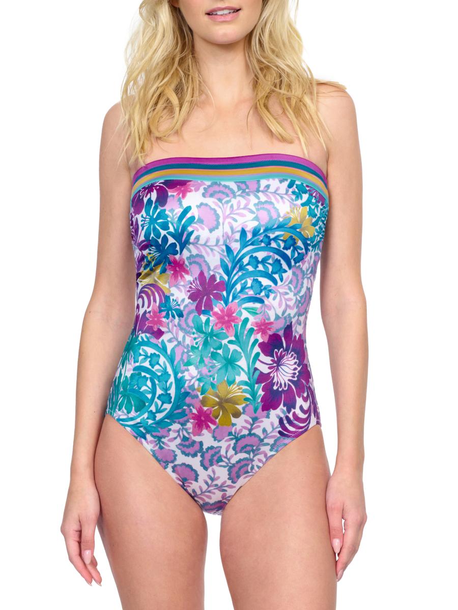 Gottex Swimwear Women's Bali Floral Strapless One-piece Swimsuit In Neutral