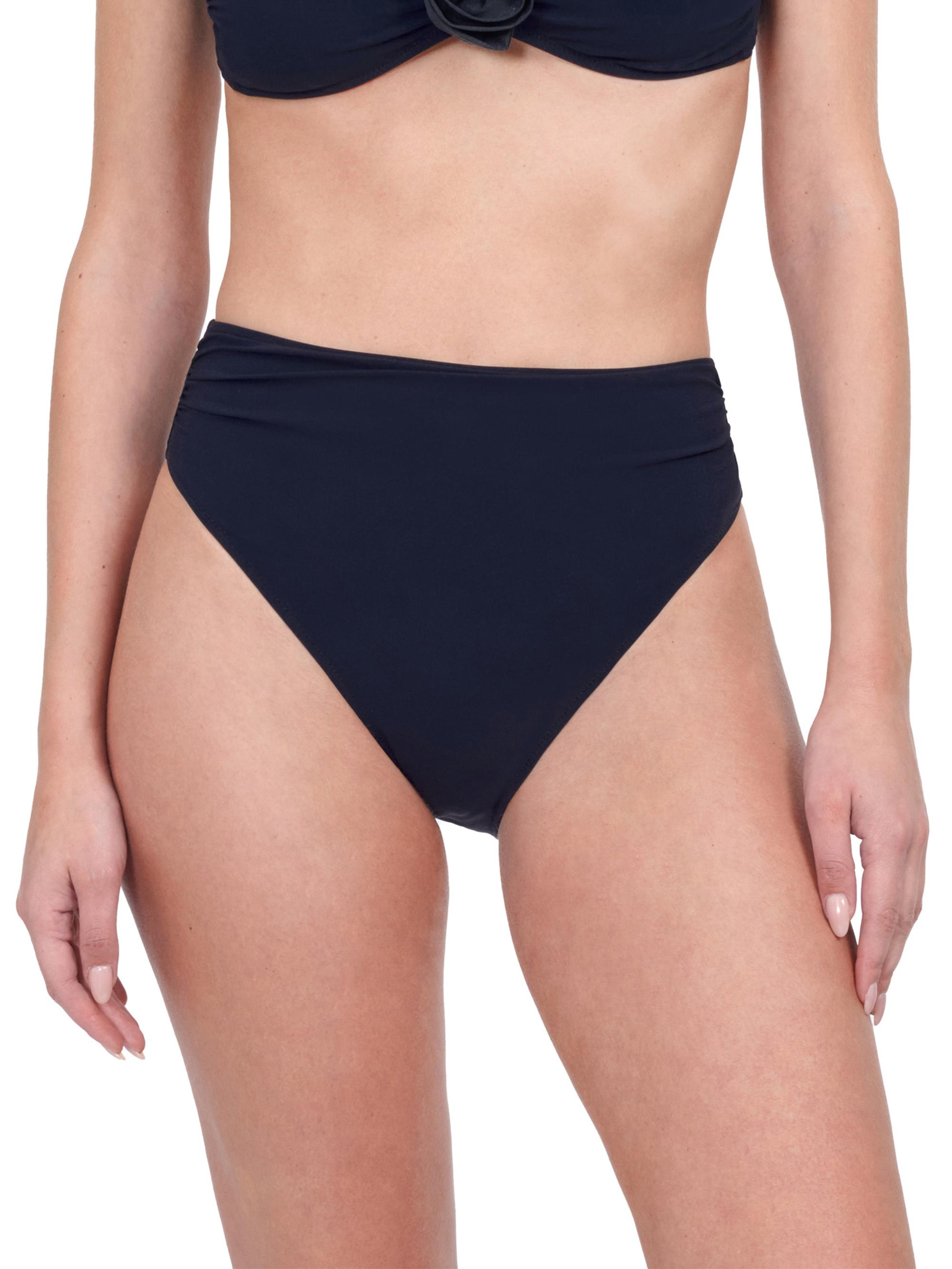Gottex Swimwear Women's Rose Bud High-Waist Bikini Bottoms - Black