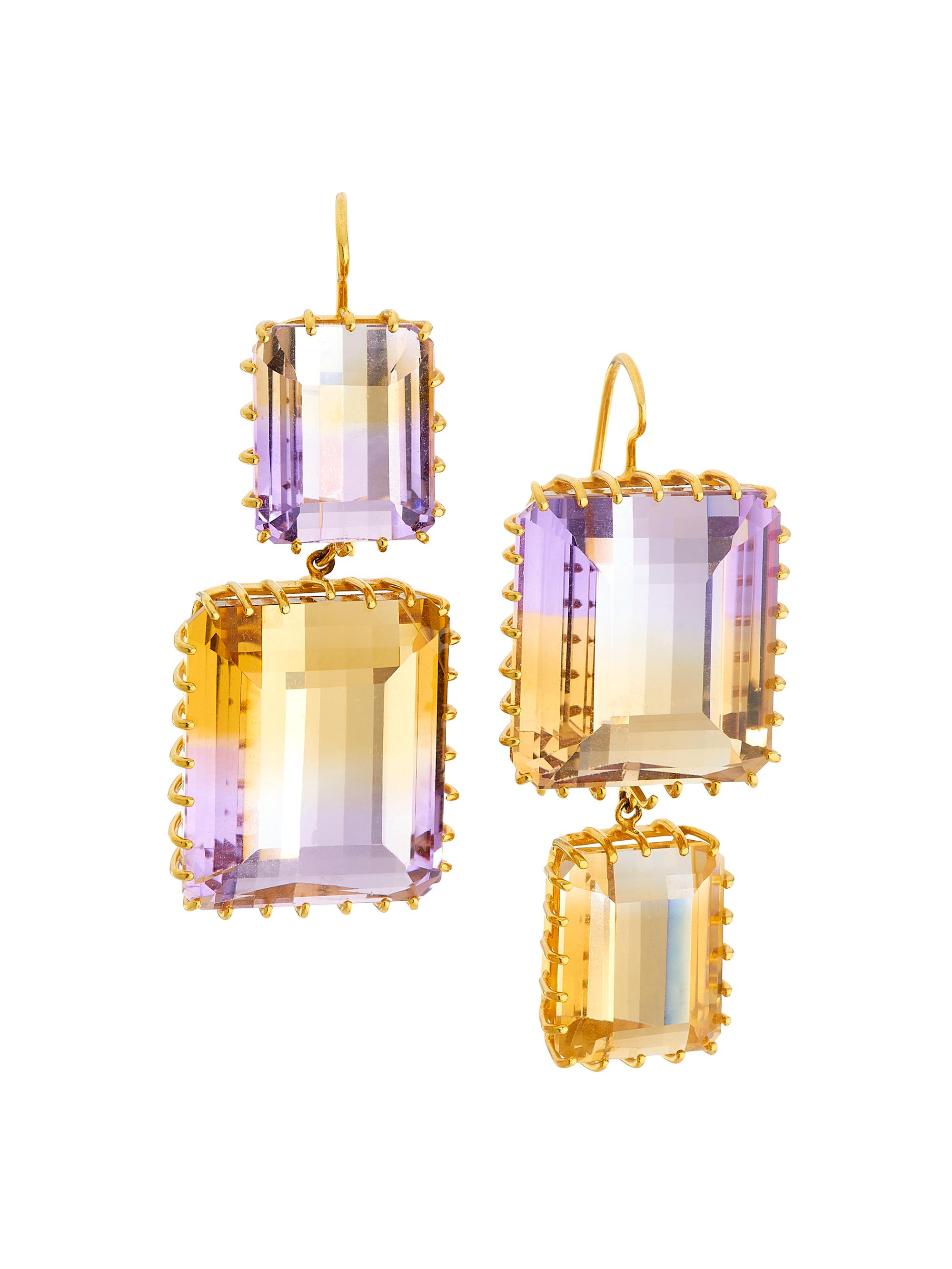 Renee Lewis Women's 18K Yellow Gold & Ametrine Inverted Drop Earrings - Yellow Gold
