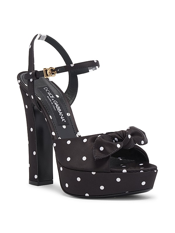 Shop Dolce&Gabbana Kira 135MM Polka Dot Platform Sandals Shop Dolce&Gabbana Kira 135MM Polka Dot Platform Sandals