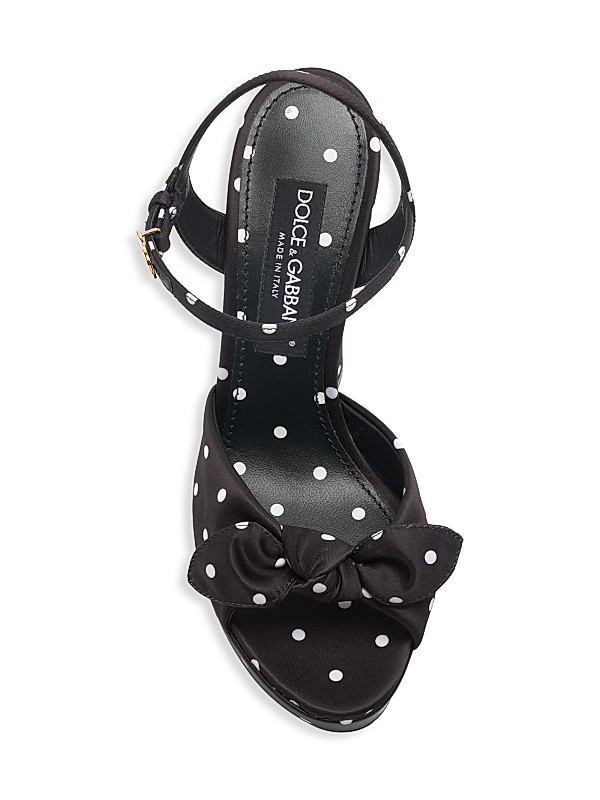 Shop Dolce&Gabbana Kira 135MM Polka Dot Platform Sandals Shop Dolce&Gabbana Kira 135MM Polka Dot Platform Sandals