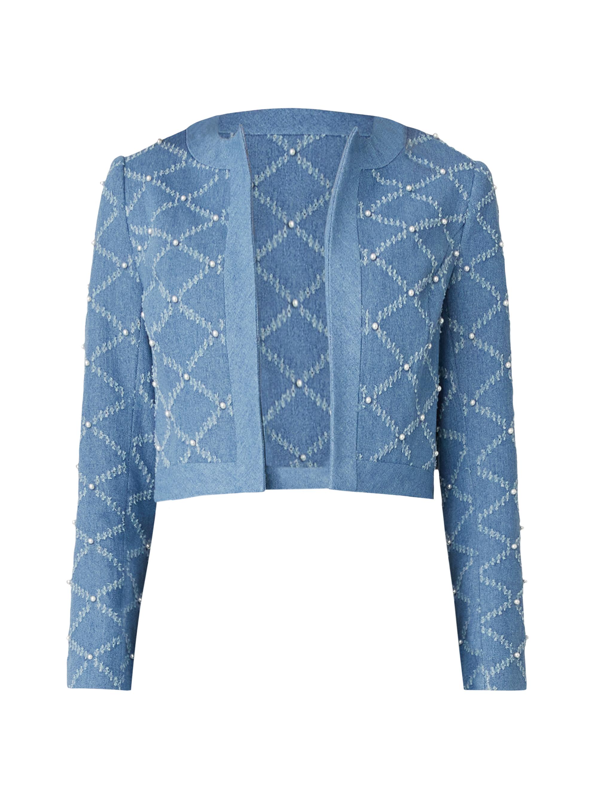 Shoshanna Women's Charm Embroidered Denim Jacket - Denim