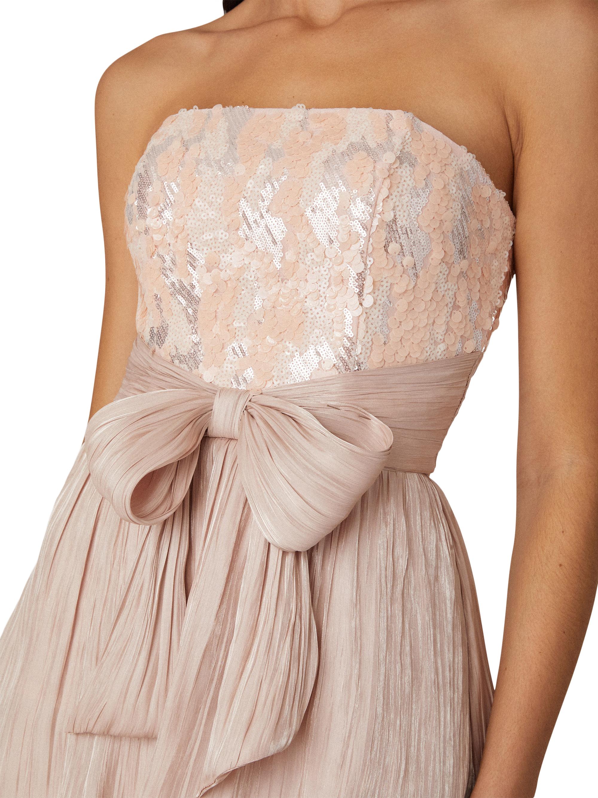 Shoshanna Pearl Sequined Strapless Midi-Dress Saks Fifth Avenue