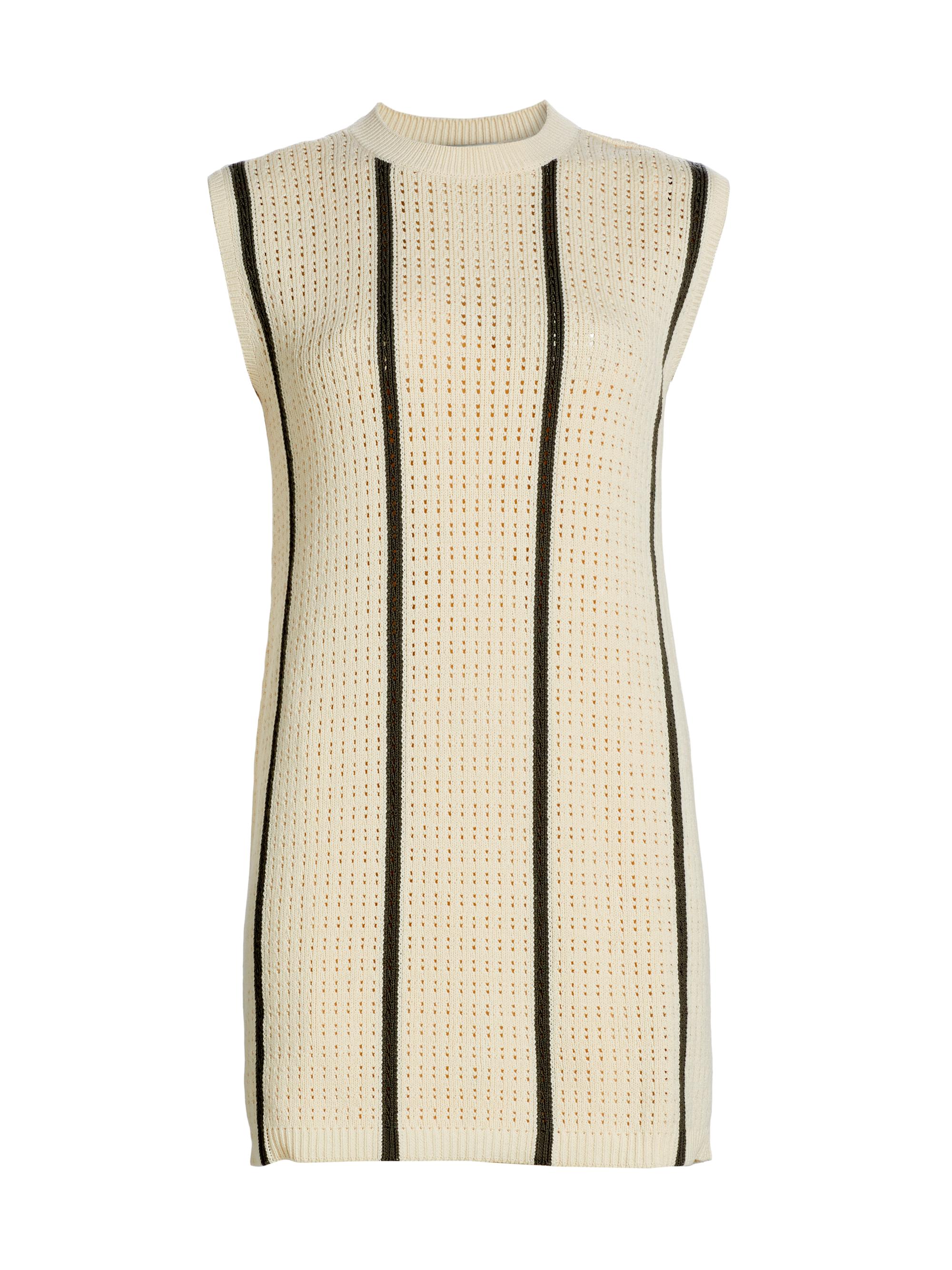 Anine Bing Women's Lanie Striped Cotton Pointelle Knit Shift Dress -  And Army Green Stripe