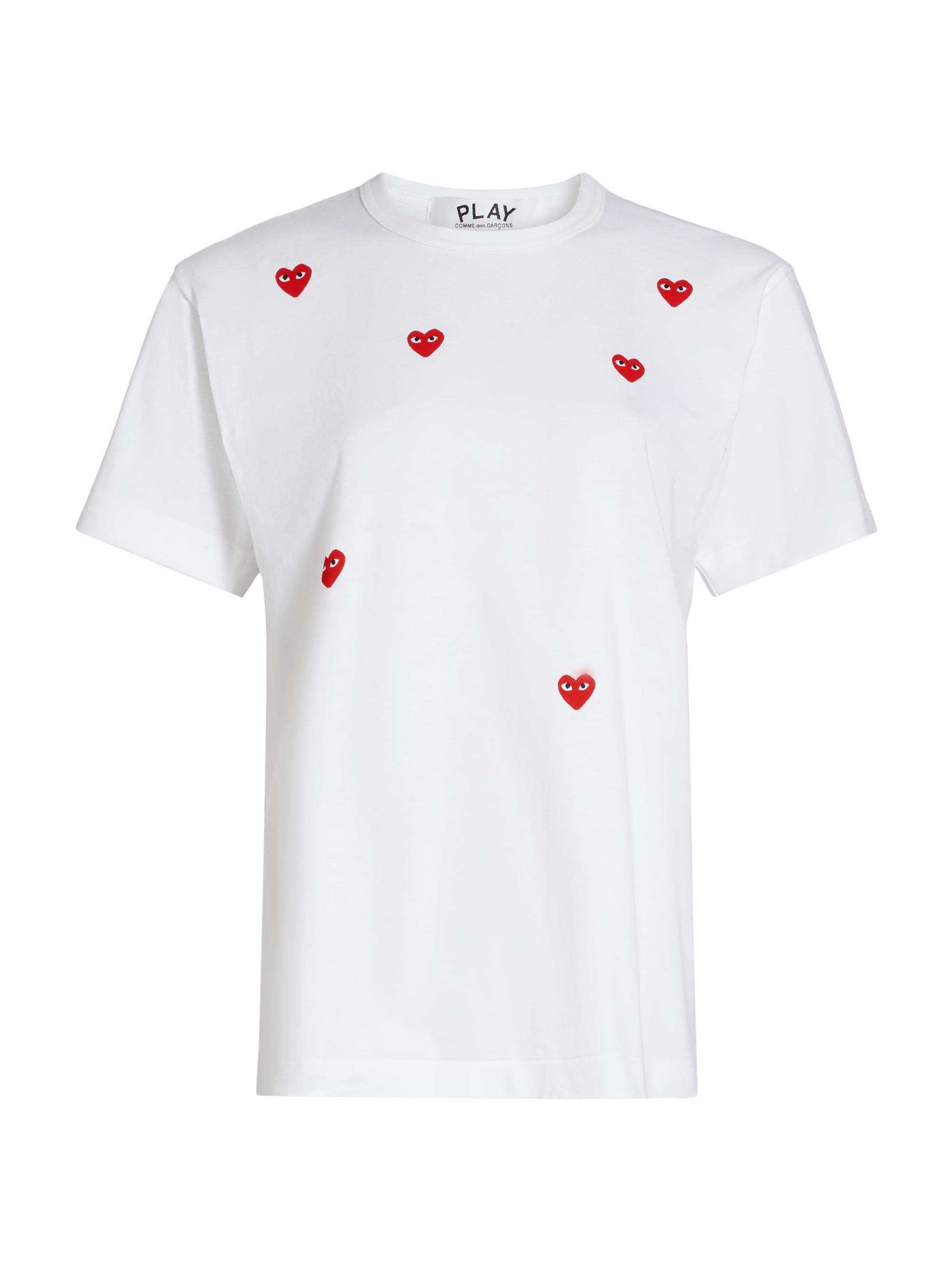 Comme des Garçons PLAY Women's Many Hearts Cotton T-Shirt - White