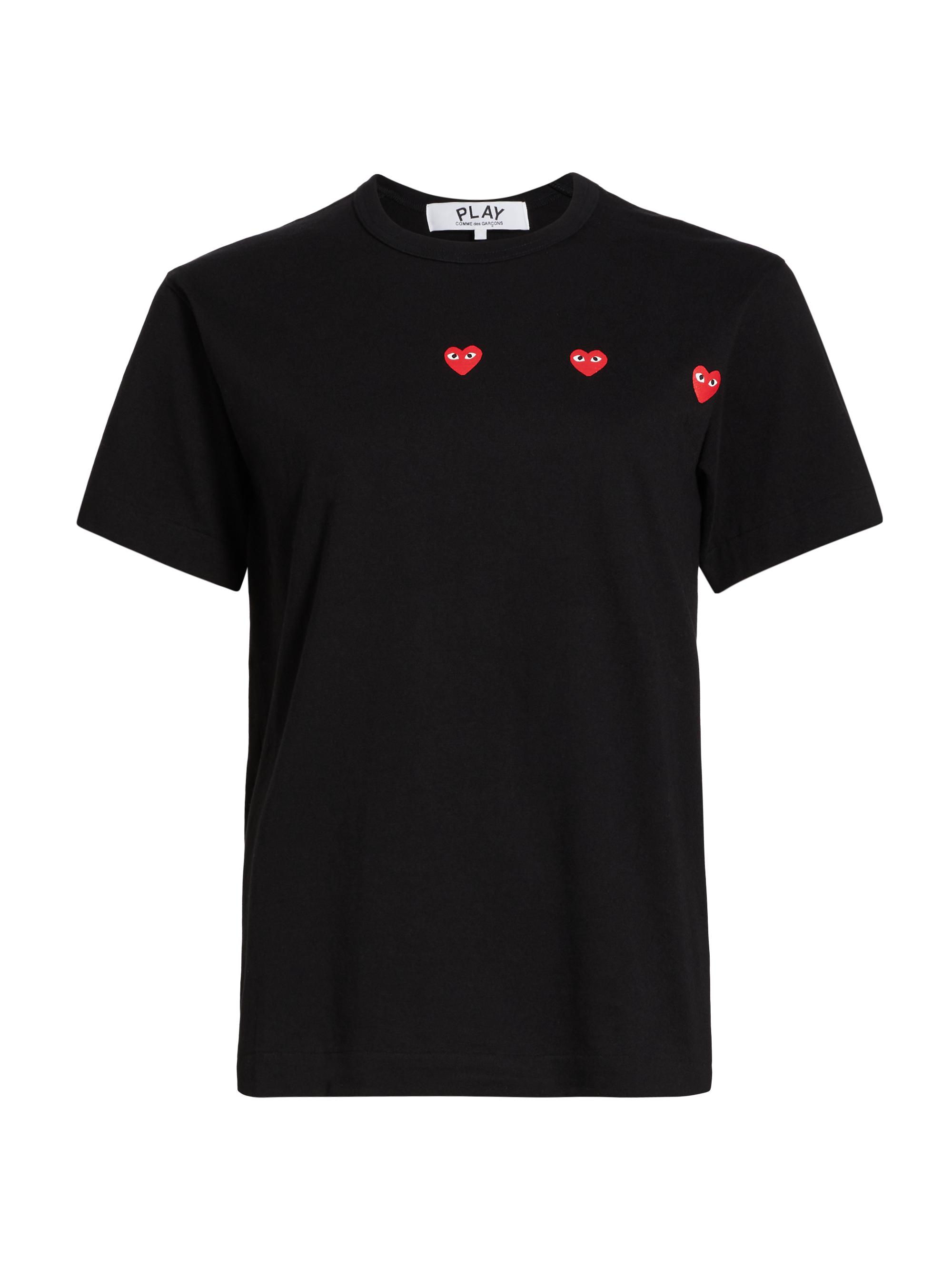 Comme des Garçons PLAY Women's Horizontal Heart Cotton T-Shirt - Black