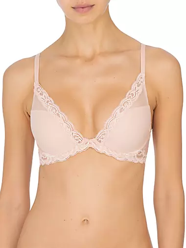 Women’s White & Pink Lace Size 44DD Bra-new without tags/never worn