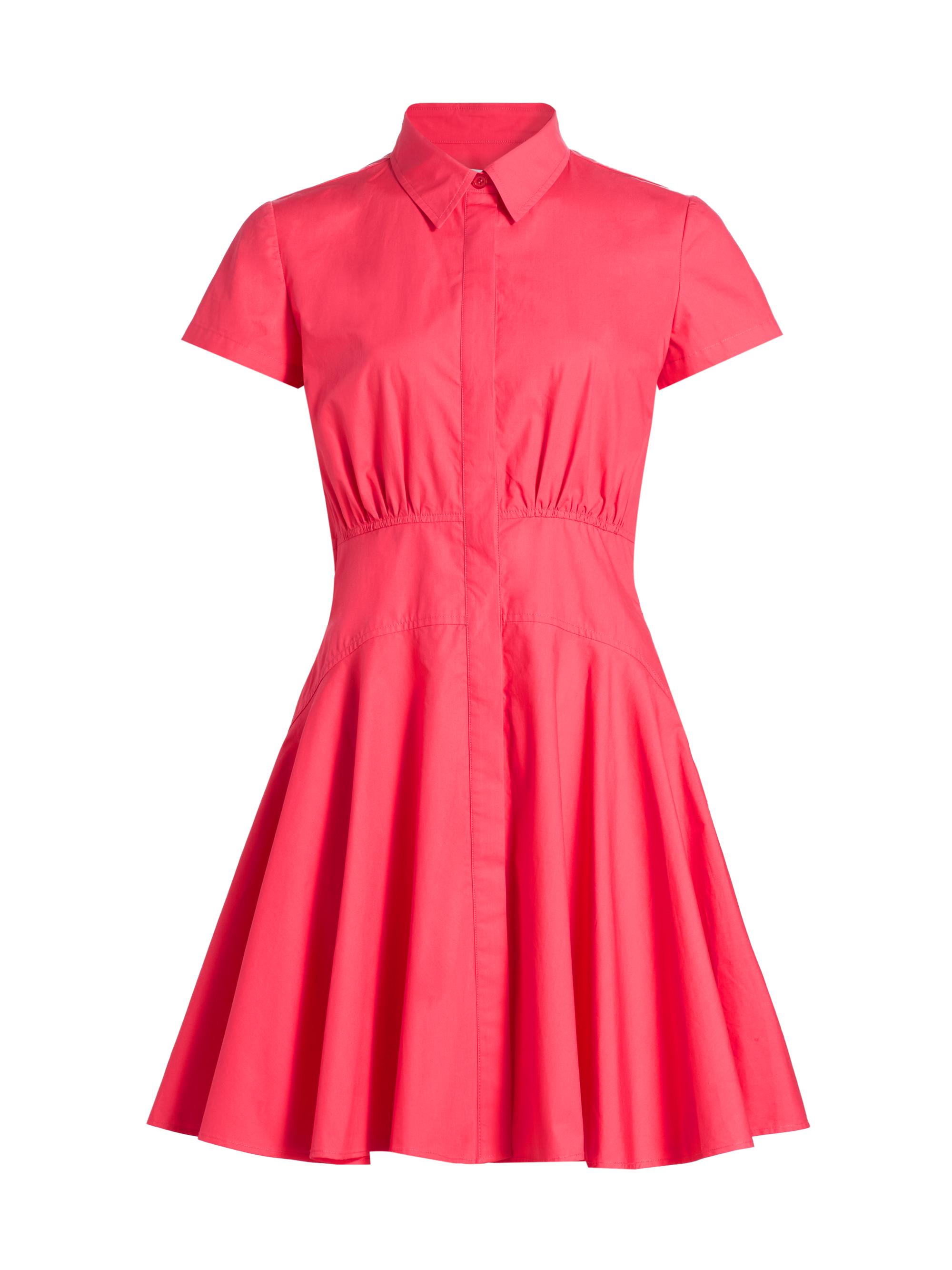 susana monaco Women's Poplin Cotton Shirred Mini Shirtdress - Frambroise