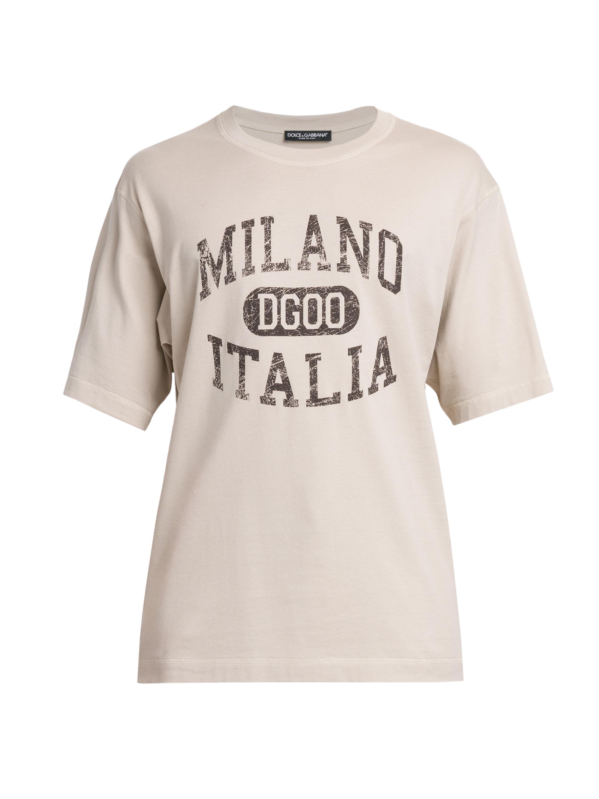 Dolce & Gabbana Men's Logo Cotton T-Shirt - Pergamena Medio