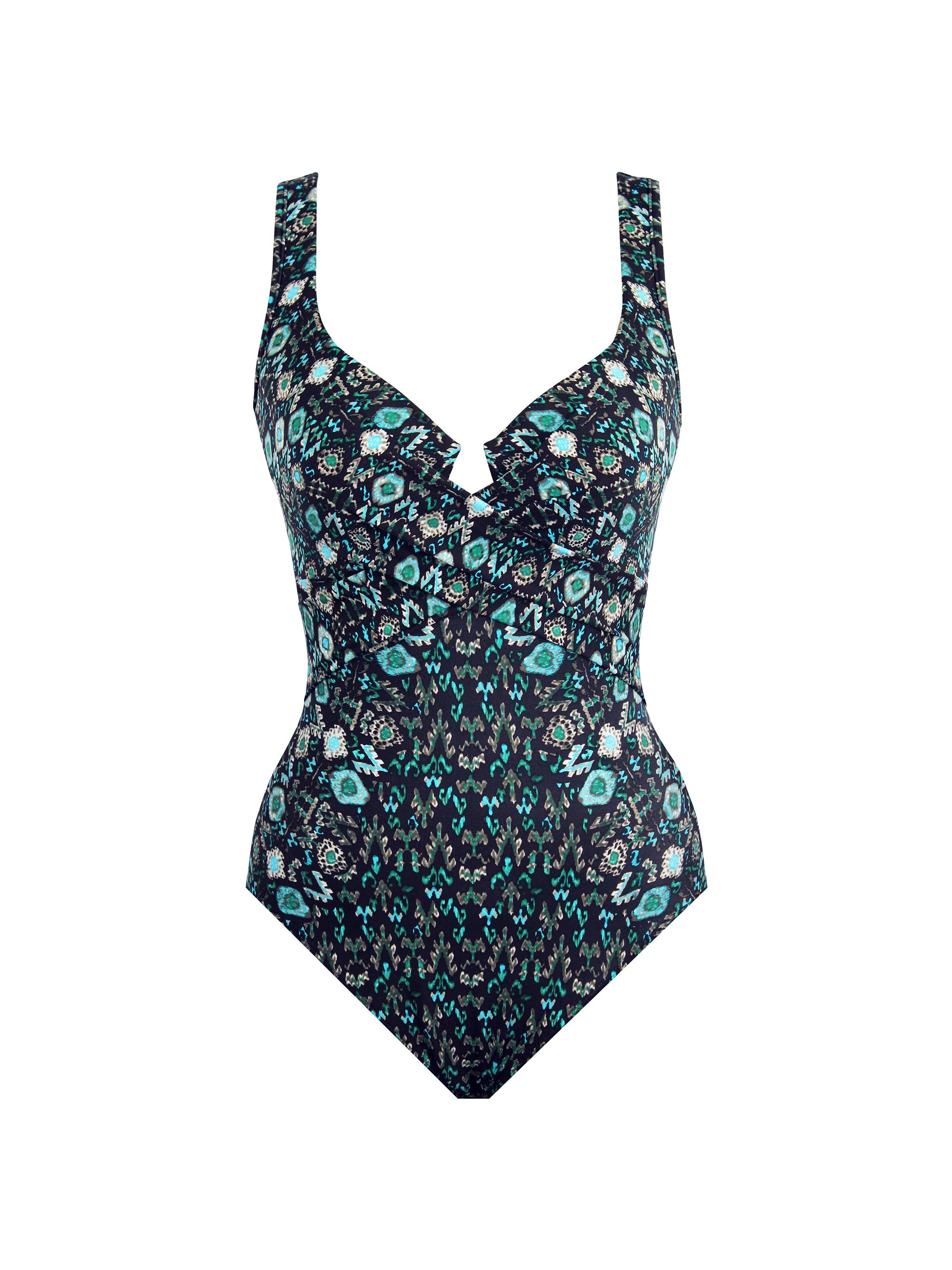 Miraclesuit Swim Women's Bijoux Criss-Cross Escape One-Piece Swimsuit - Black Multi