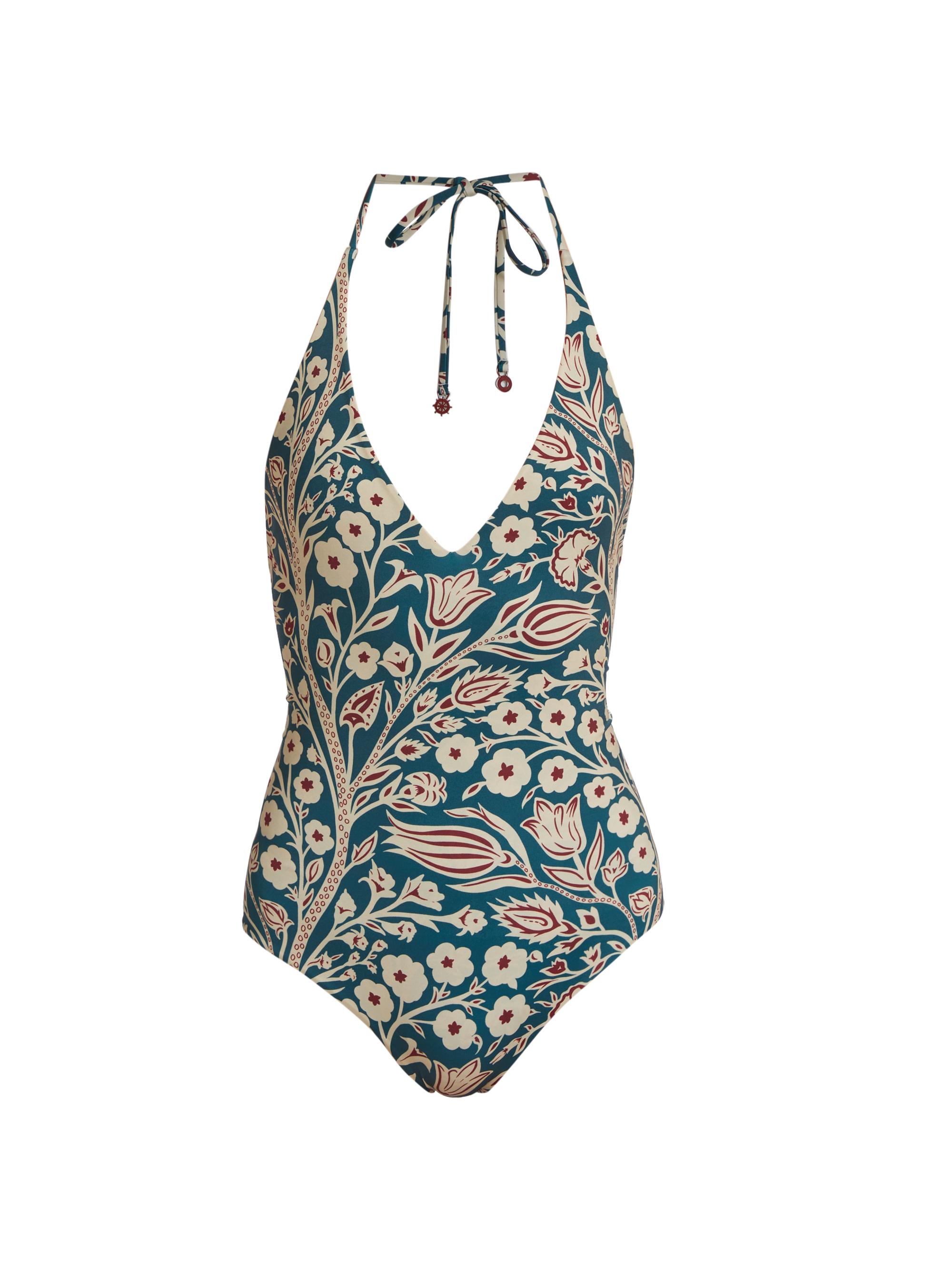 Loro Piana Women's Floral Halter One-Piece Swimsuit