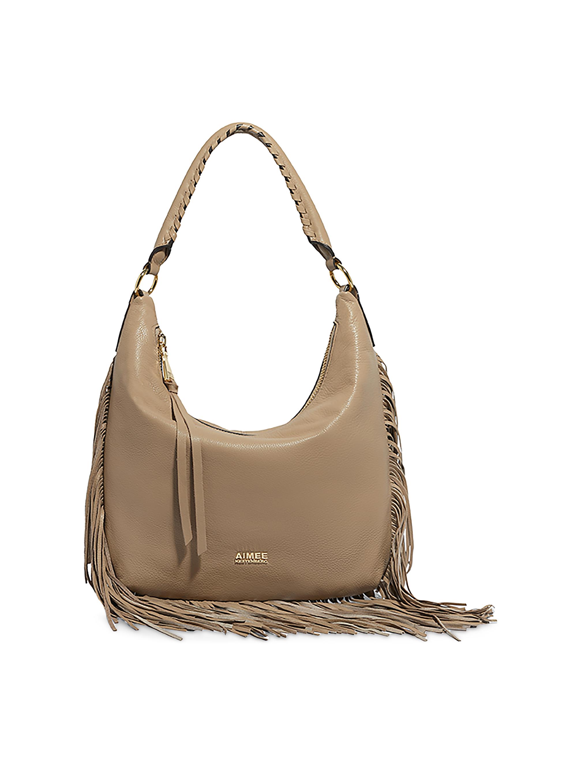 Aimee Kestenberg Women's Fringe Benefits Leather Hobo Bag - Oat