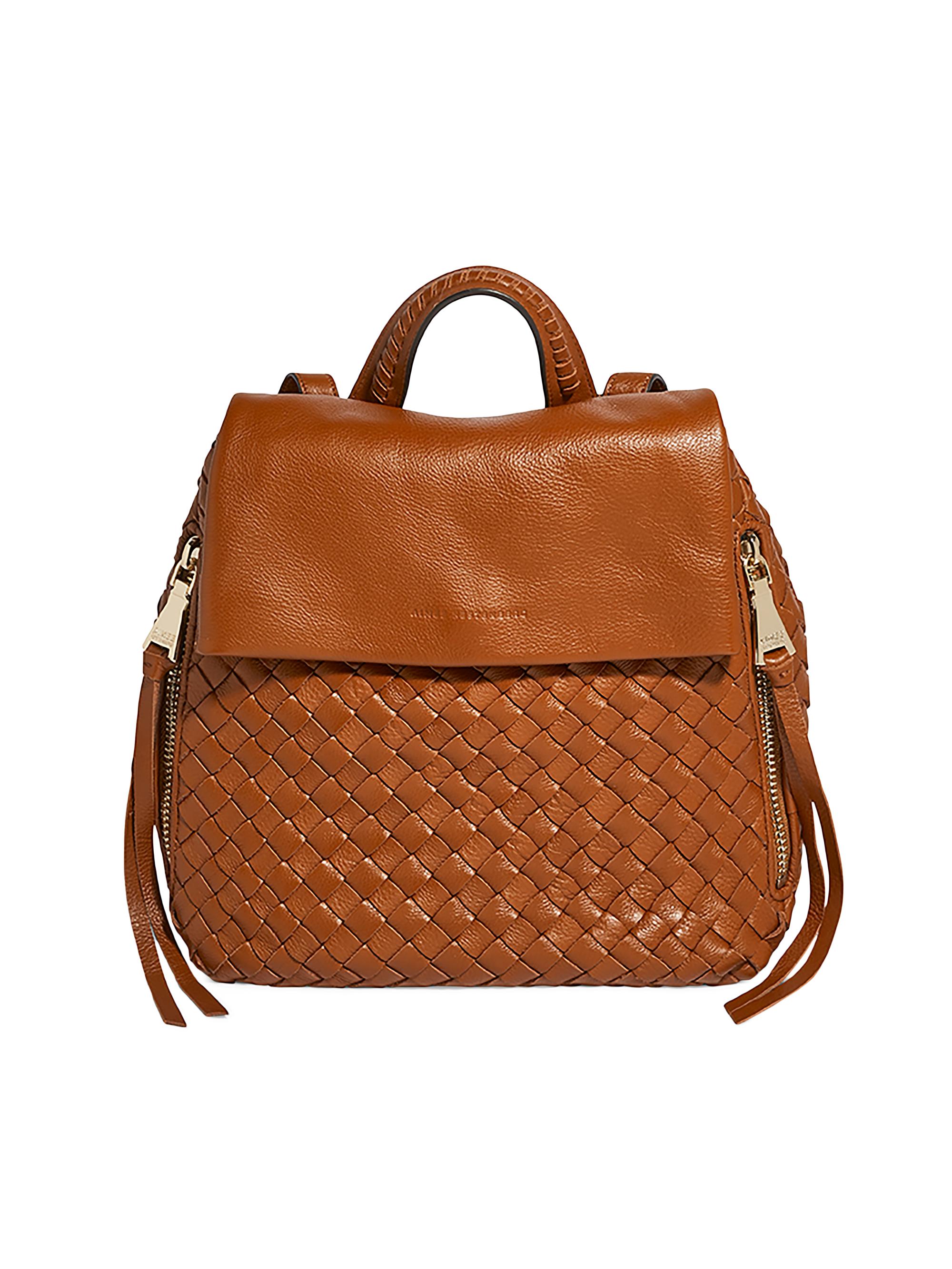 Aimee Kestenberg Women's Bali Leather Woven Backpack - Cinnamon Woven