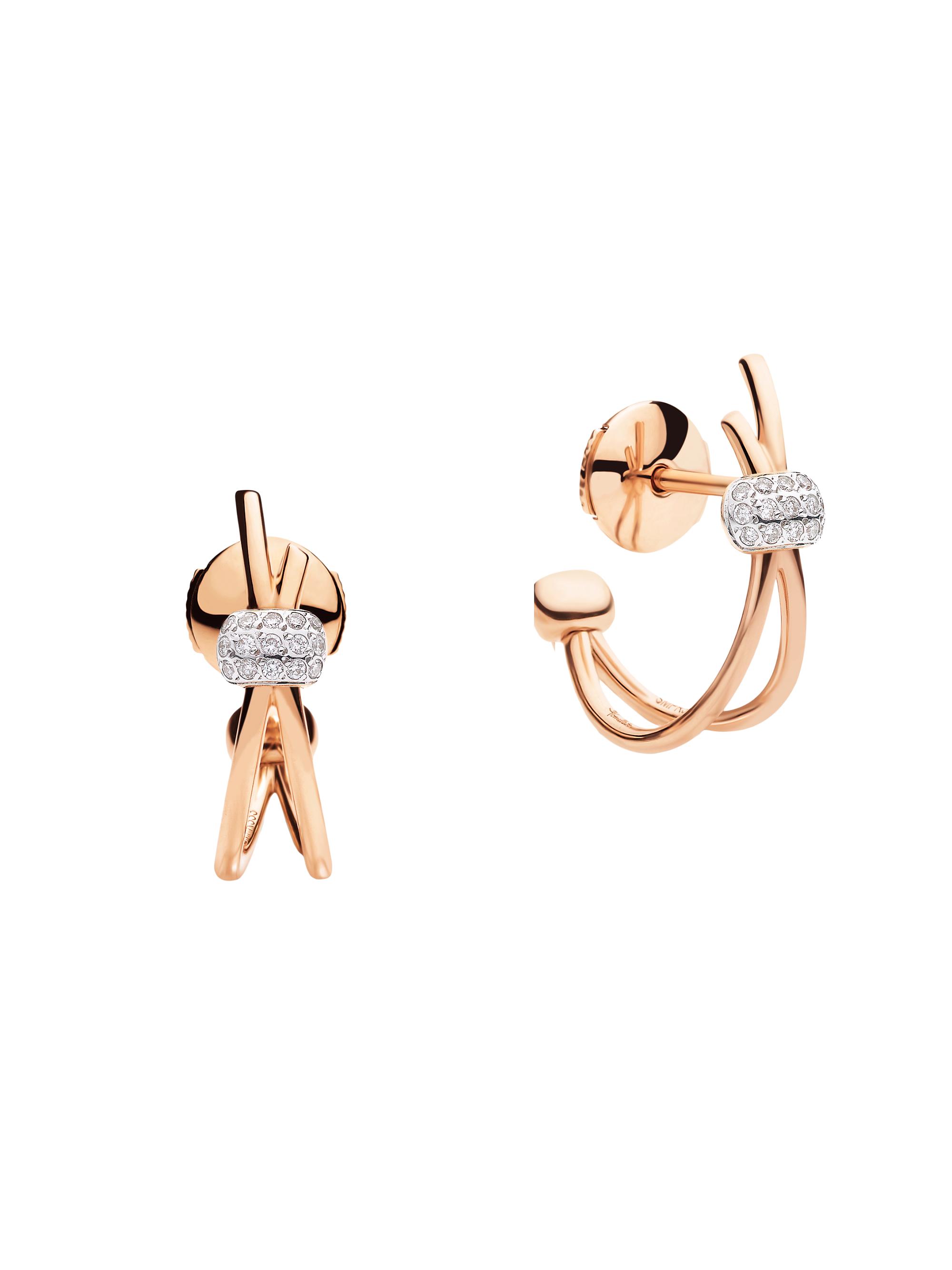 Pomellato Women's Together 18K Rose Gold & 0.1 TCW Diamond Hoop Earrings - Rose Gold