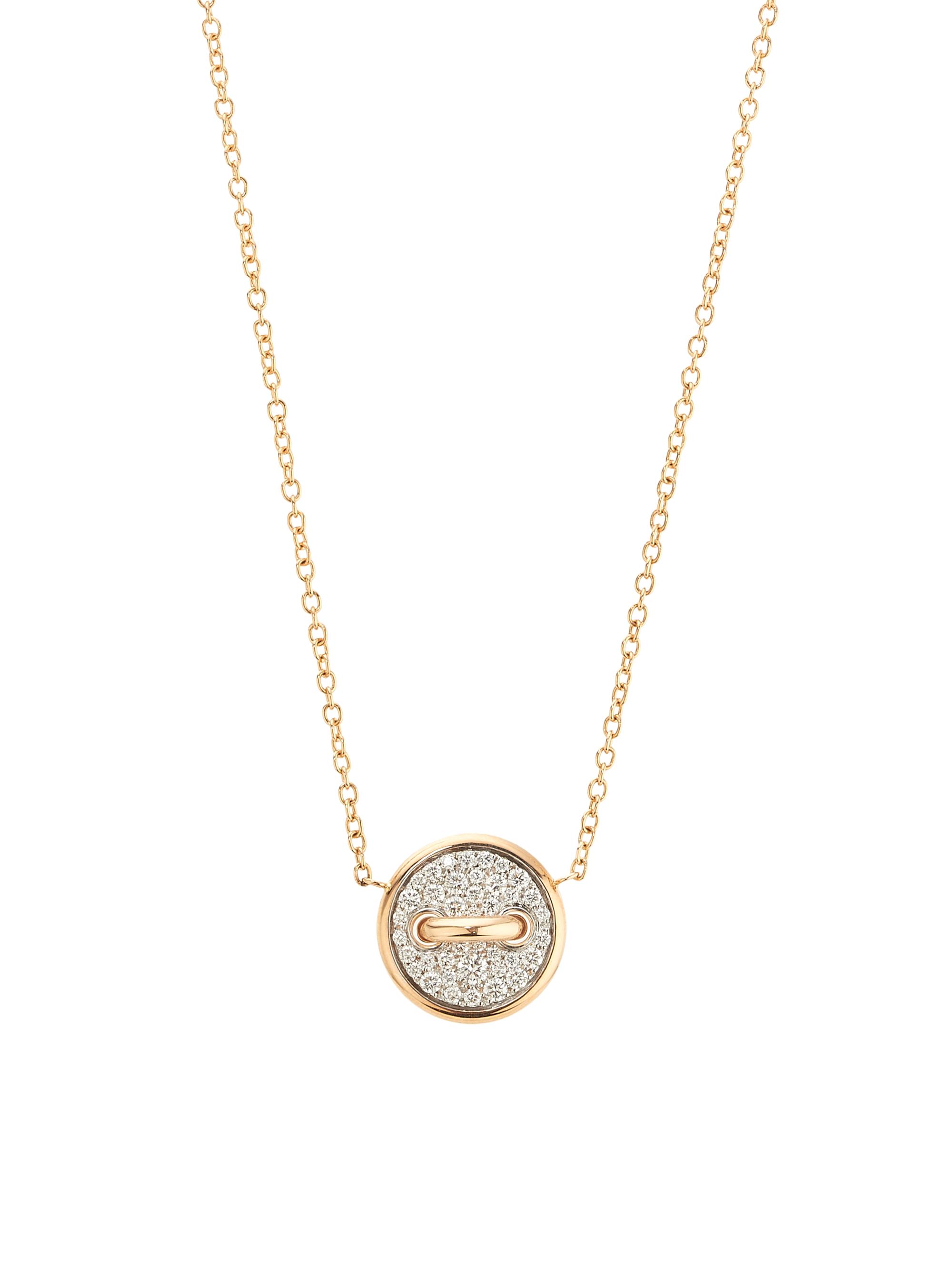 Pomellato Women's Pom Pom Dot 18K Rose Gold & 0.40 TCW Diamond Button Pendant Necklace - Rose Gold