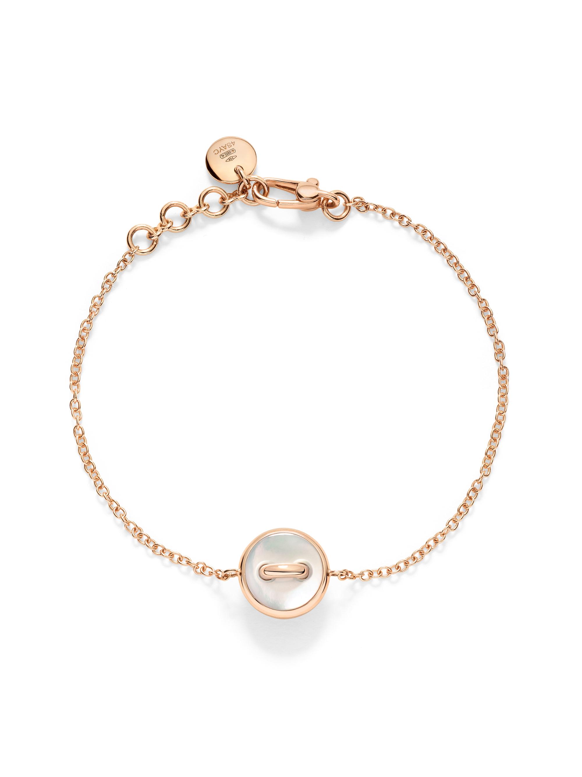 Pomellato Women's Pom Pom Dot 18K Rose Gold, Mother-Of-Pearl & 0.03 TCW Diamond Button Bracelet - Rose Gold