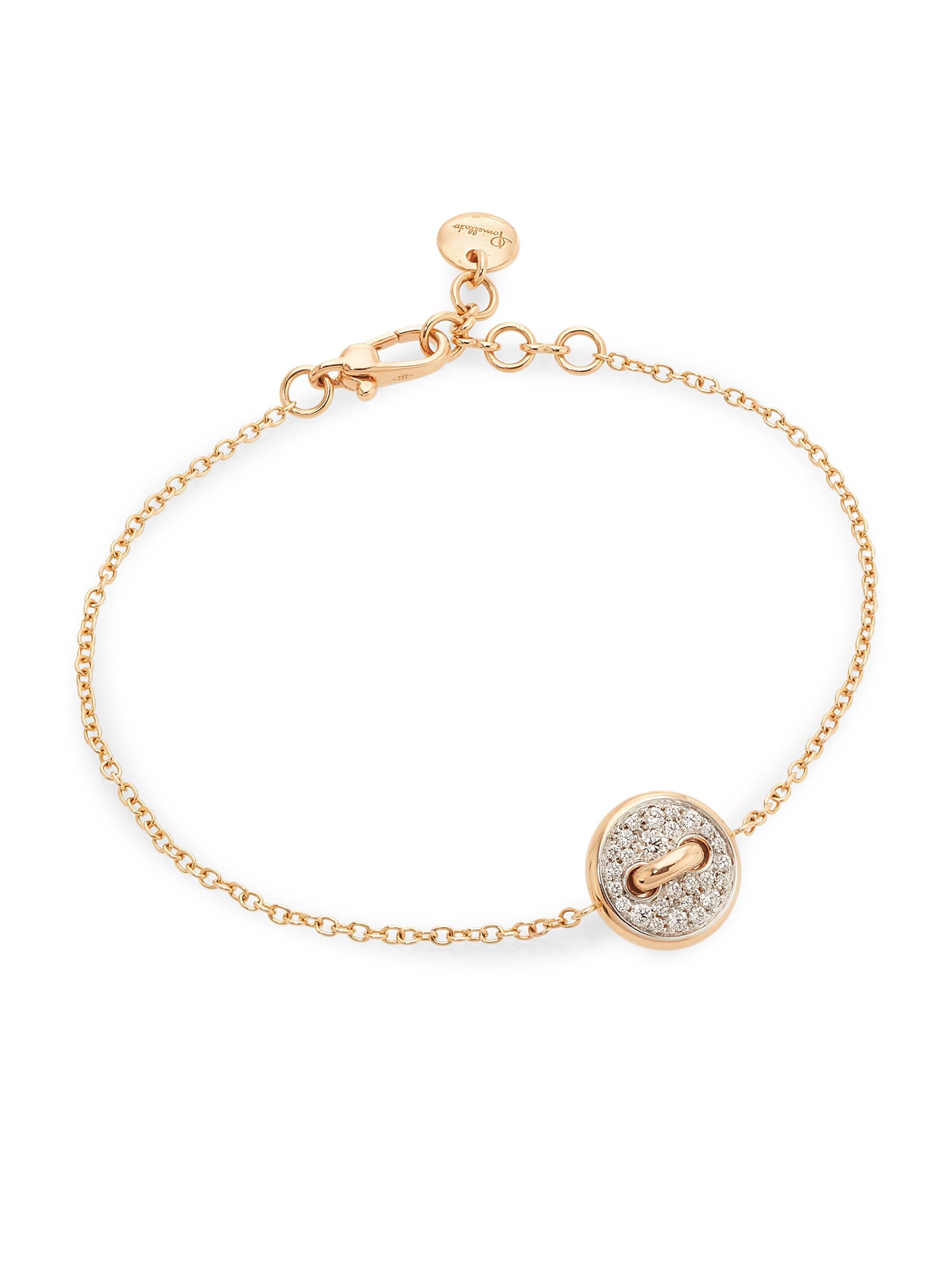 Pomellato Women's Pom Pom Dot 18K Rose Gold & 0.30 TCW Diamond Button Bracelet - Rose Gold