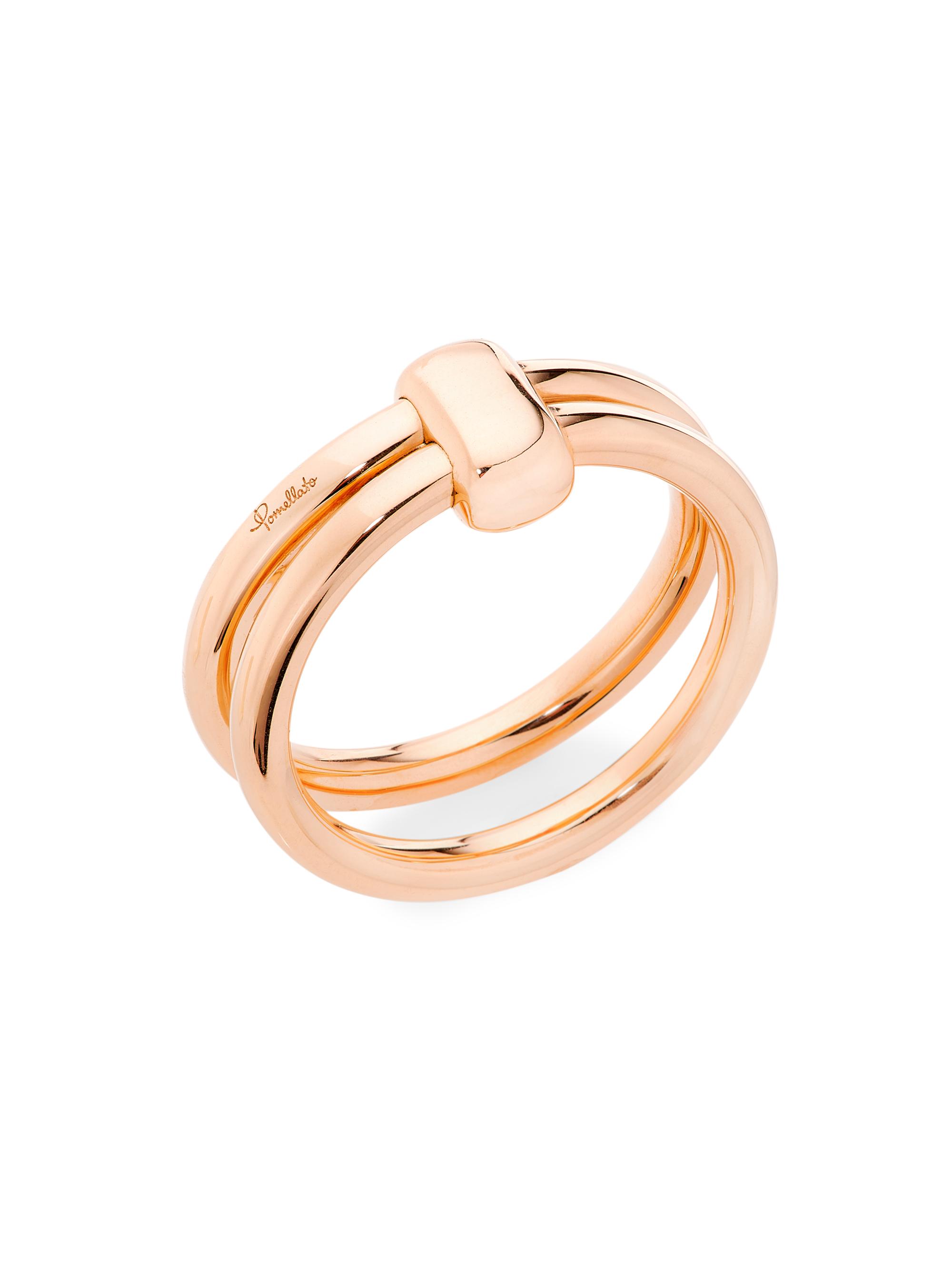 Pomellato Women's Together 18K Rose Gold Linked Double Ring - Rose Gold