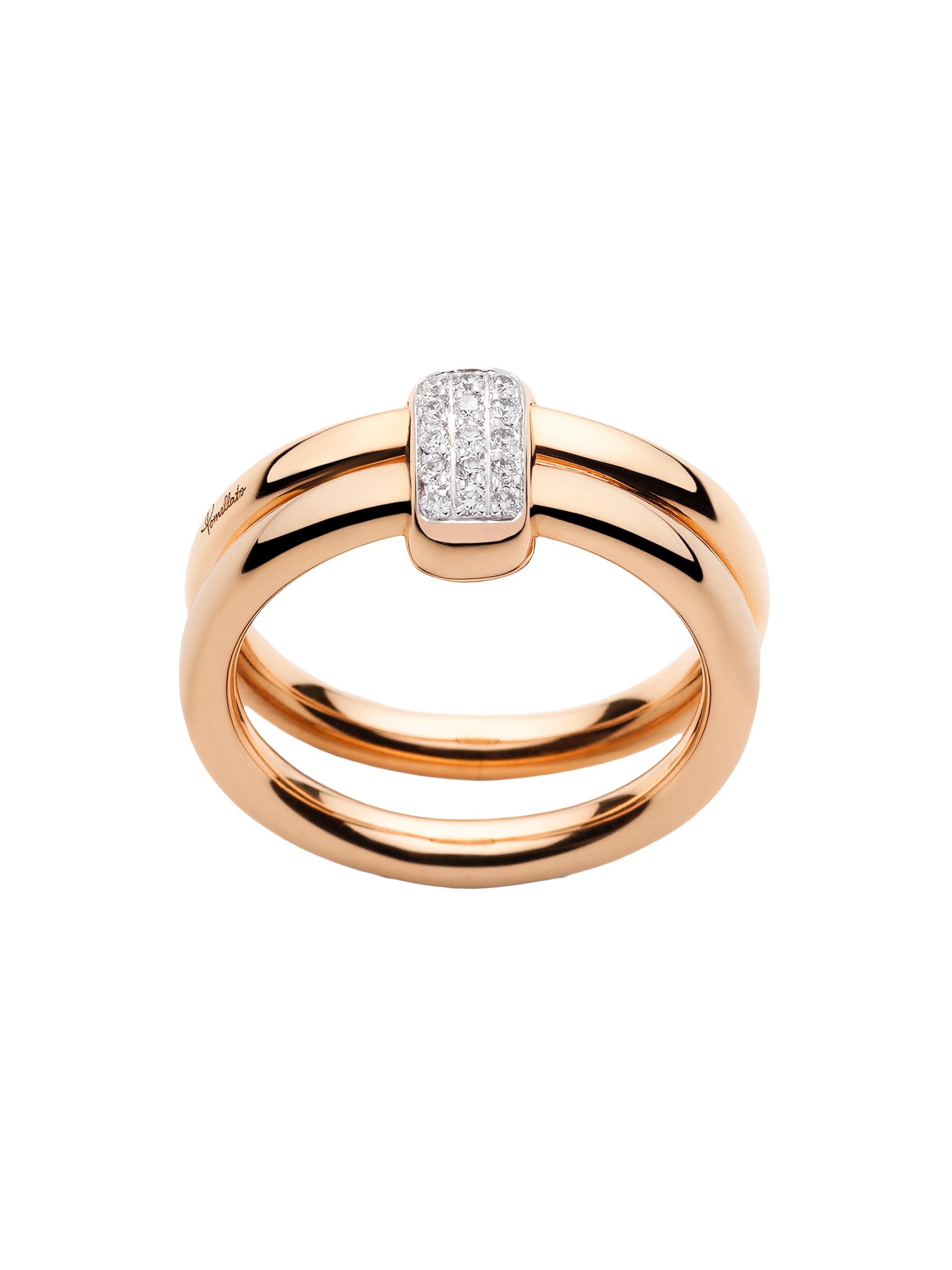 Pomellato Women's Together 18K Rose Gold & 0.1 TCW Diamond 2-Row Ring - Rose Gold