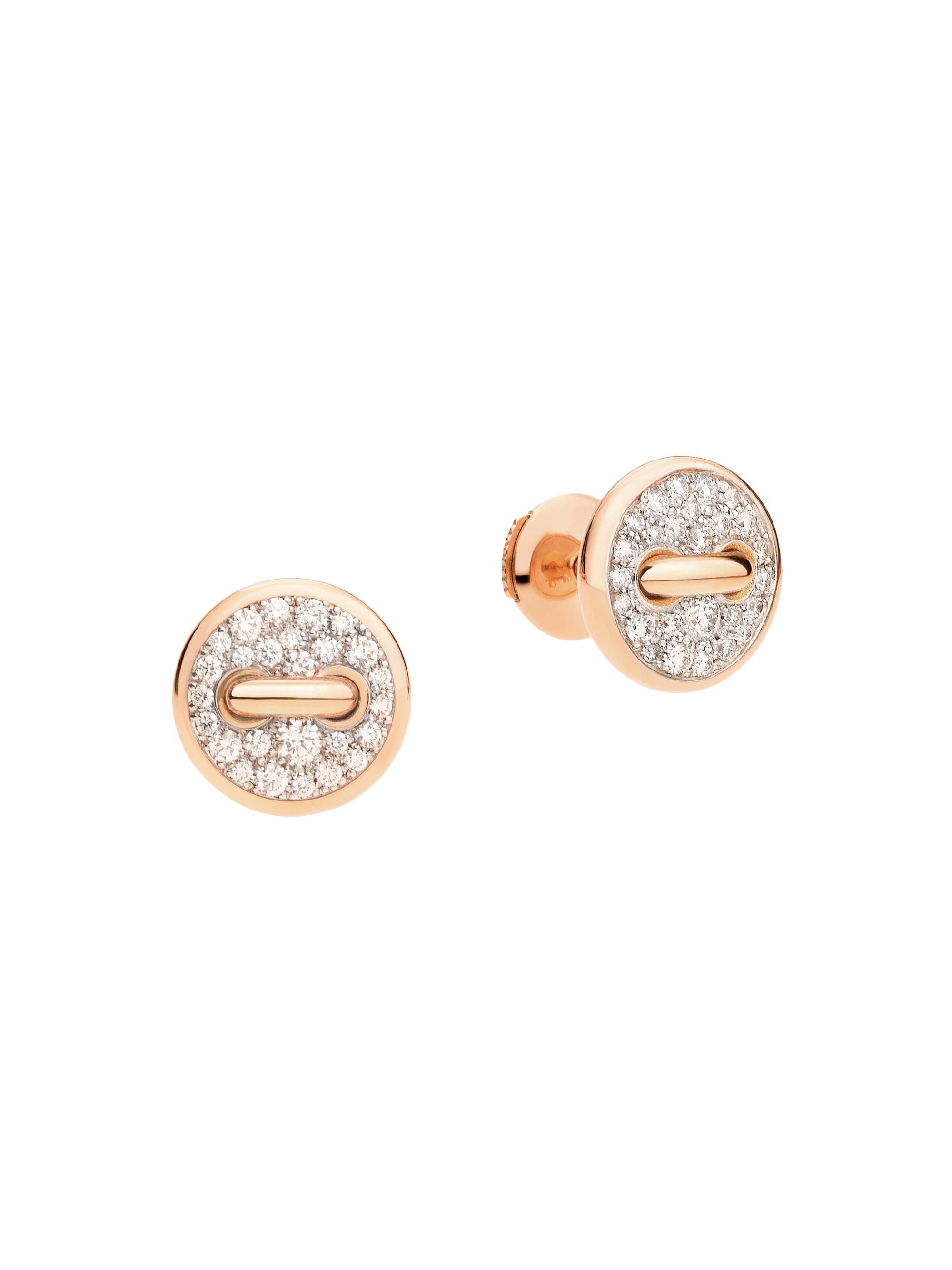 Pomellato Women's Pom Pom Dot 18K Rose Gold & 0.40 TCW Diamond Button Stud Earrings - Rose Gold