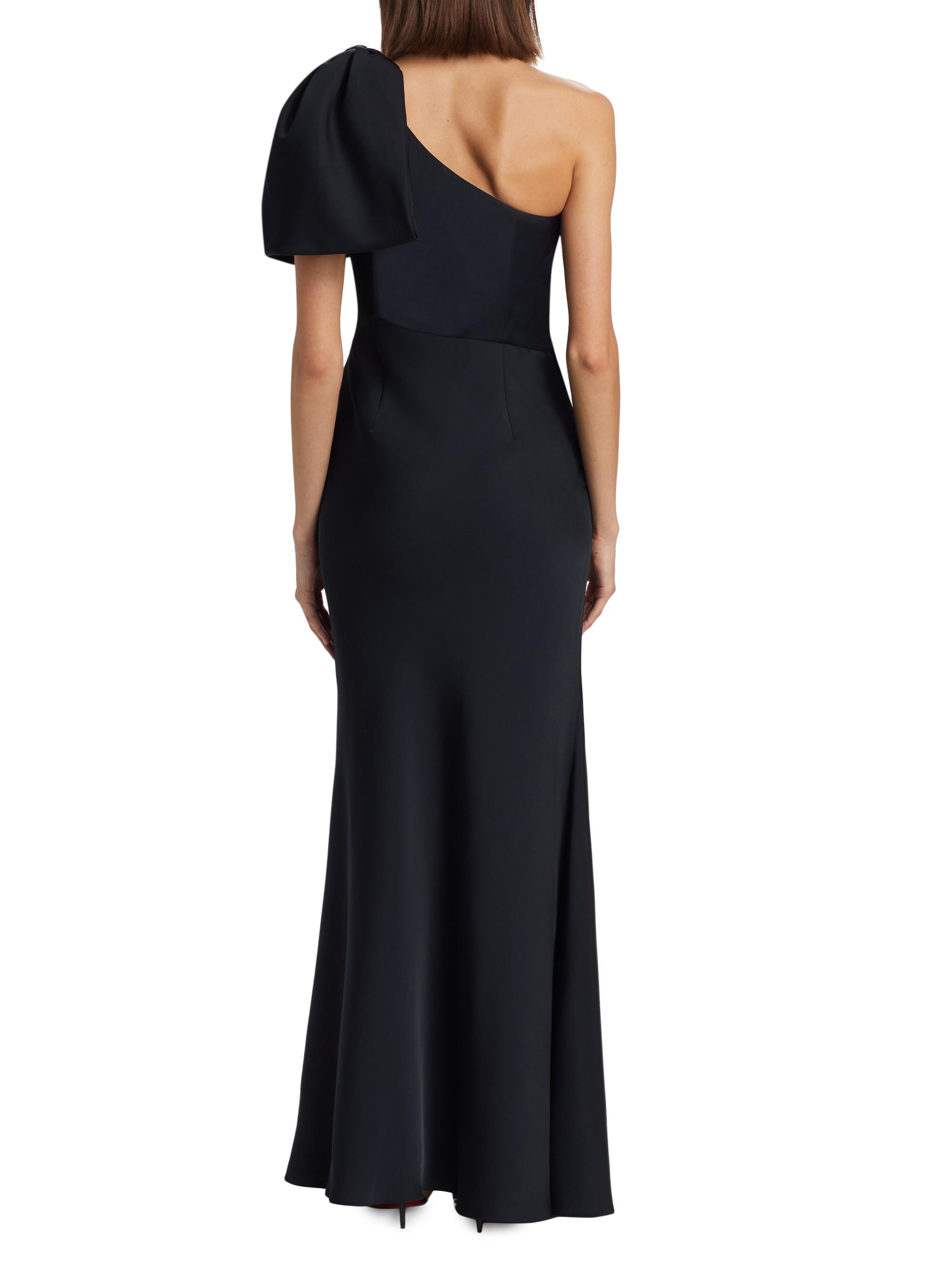Aubrey Satin One-Shoulder Gown