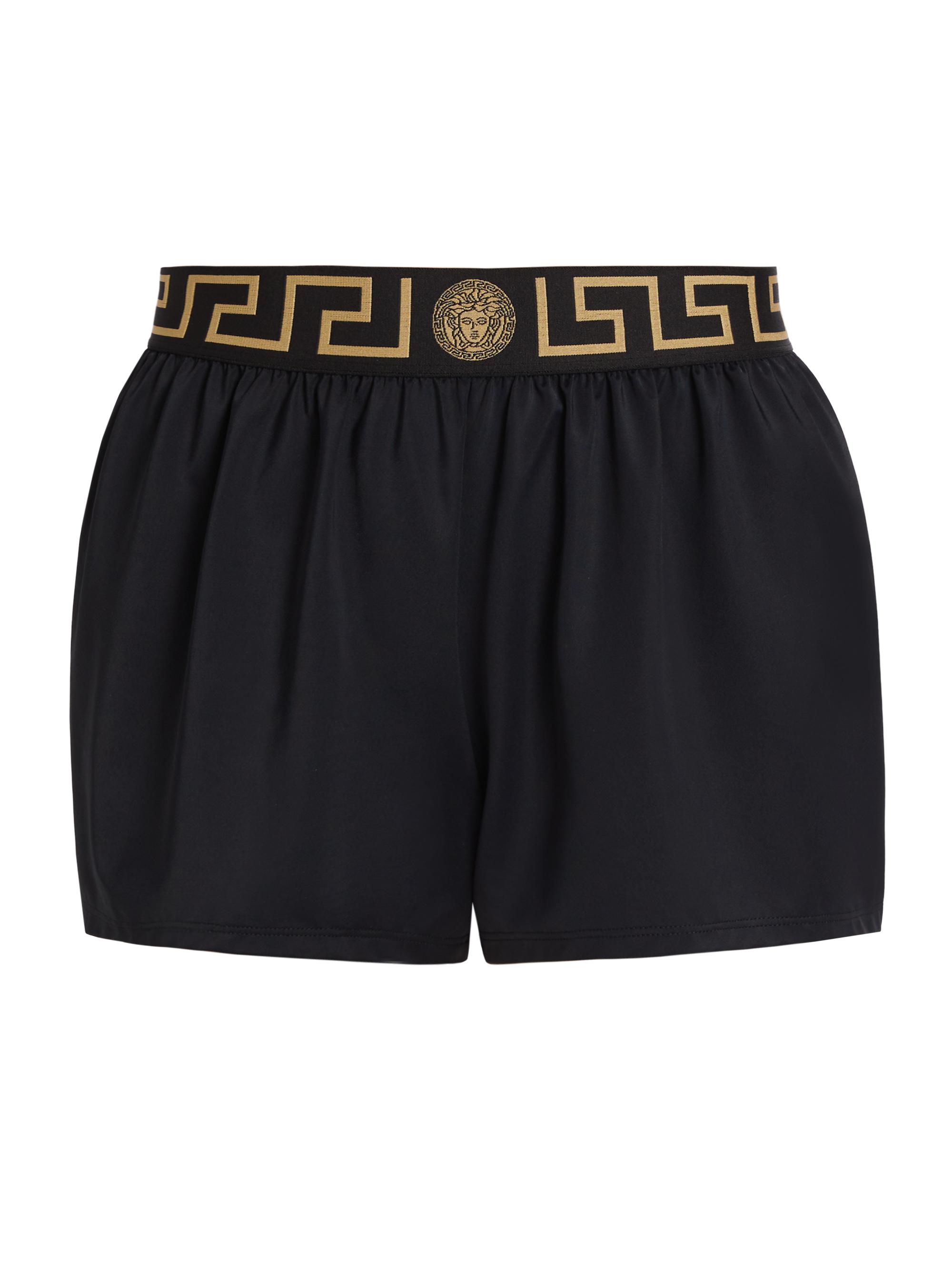 Versace Women's Greek Key Medusa Swim Shorts - Black