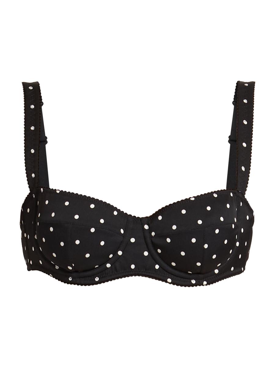 Dolce&Gabbana Polka-Dot Silk-Blend Balconette Bra | Saks Fifth Avenue