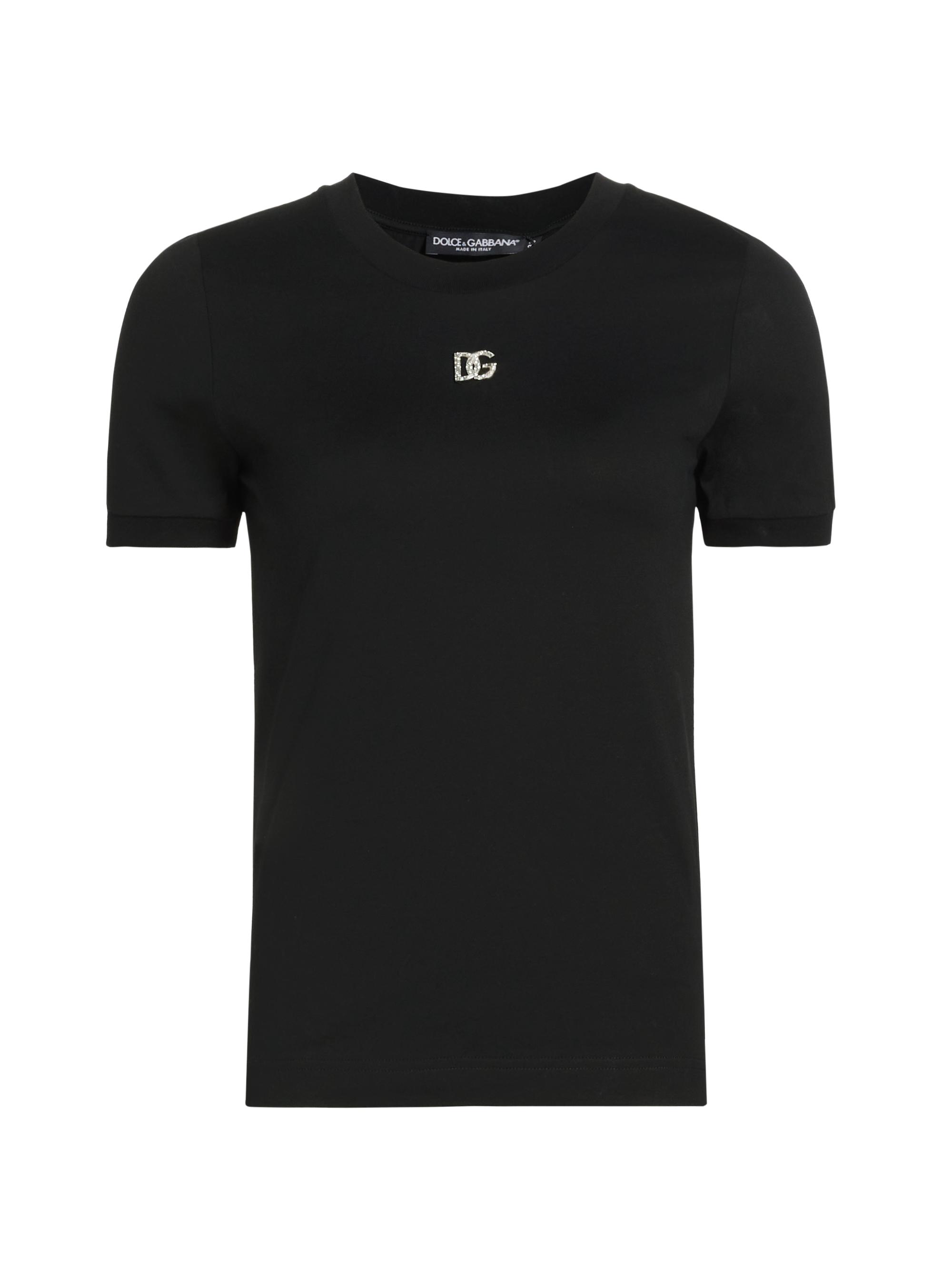 Dolce & Gabbana Women's Logo Charm T-Shirt - Black
