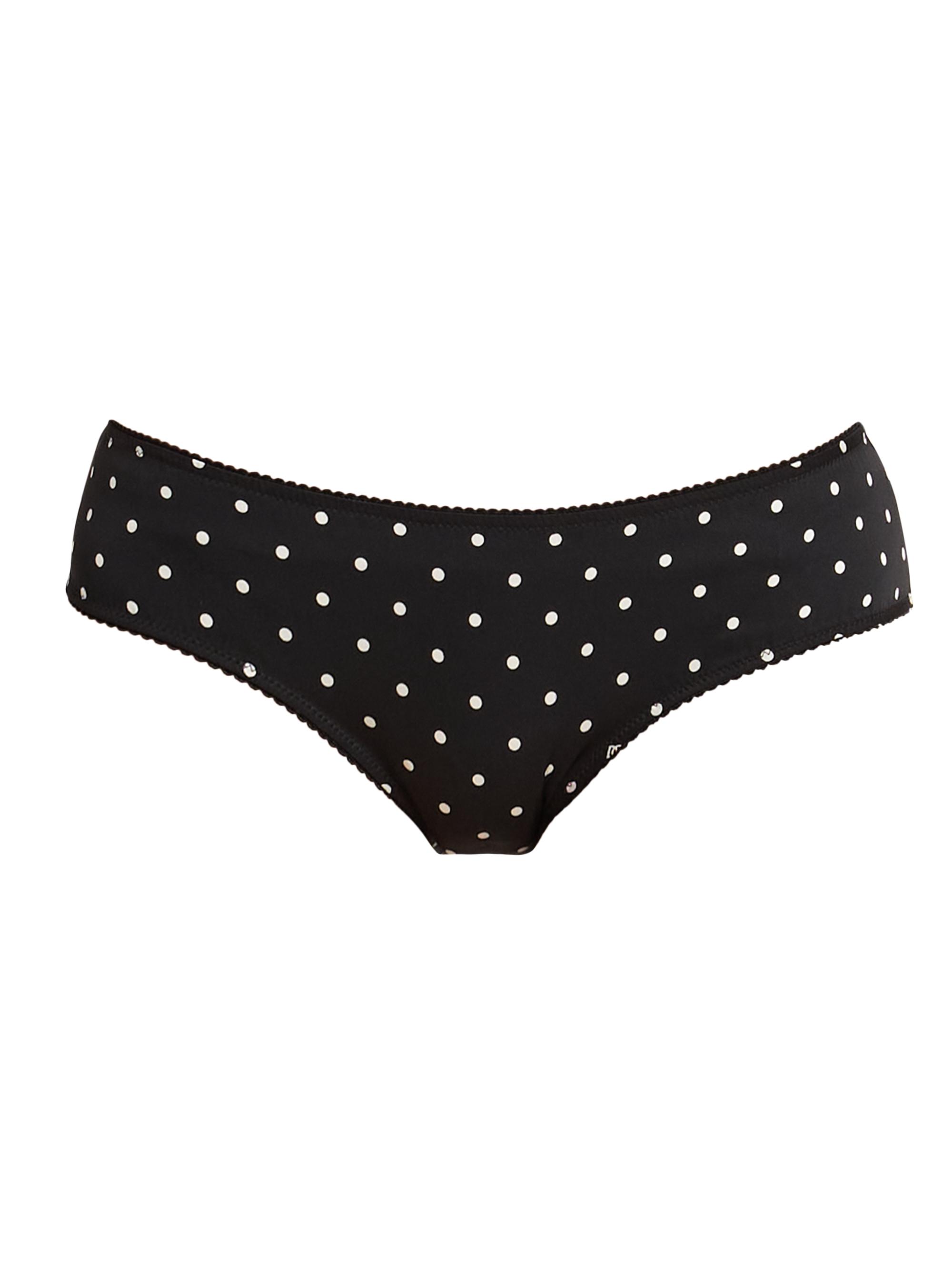Dolce & Gabbana Women's Polka Dot Silk-Blend Hipster Brief - Black White