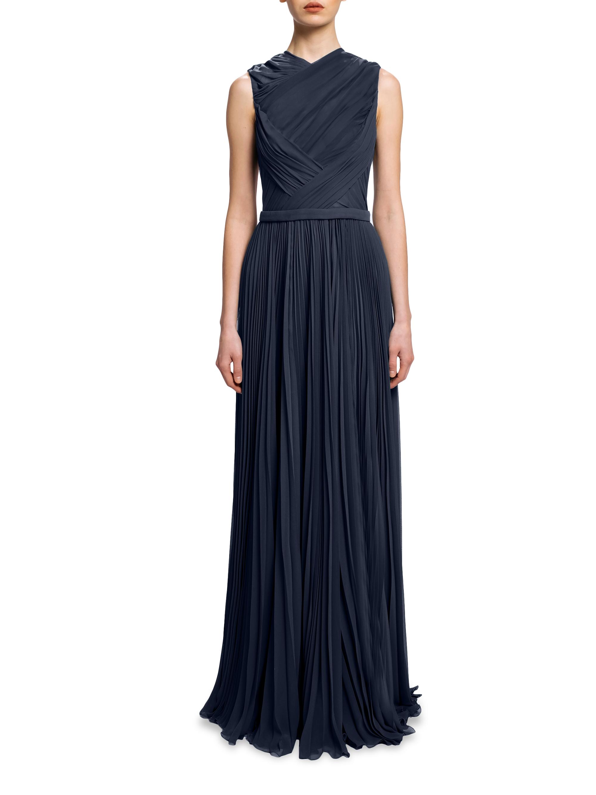 Honayda Pleated Chiffon Sleeveless Maxi Dress | Saks Fifth Avenue