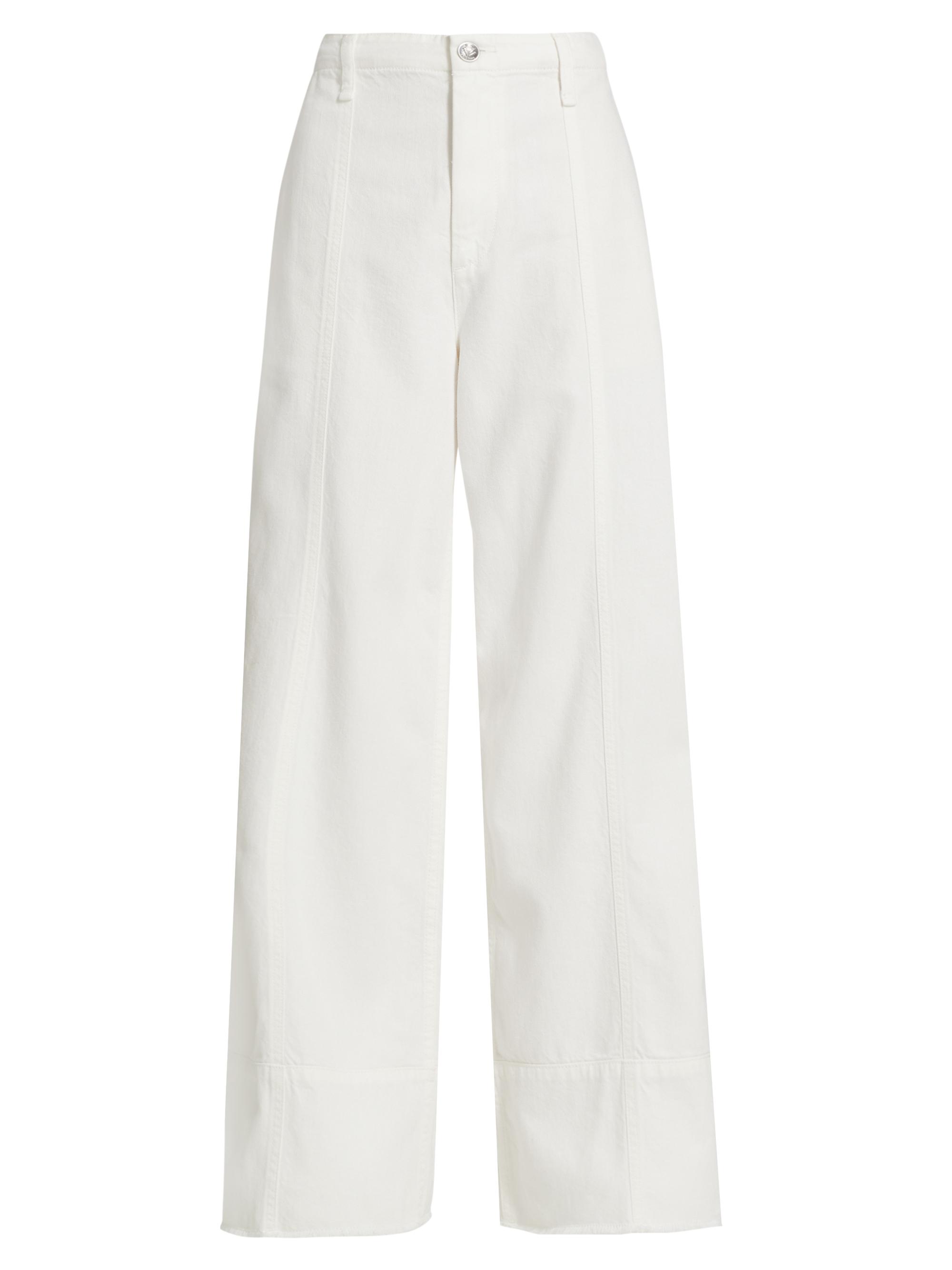 rag & bone Women's Featherweight Arianna Cropped Palazzo Pants - White