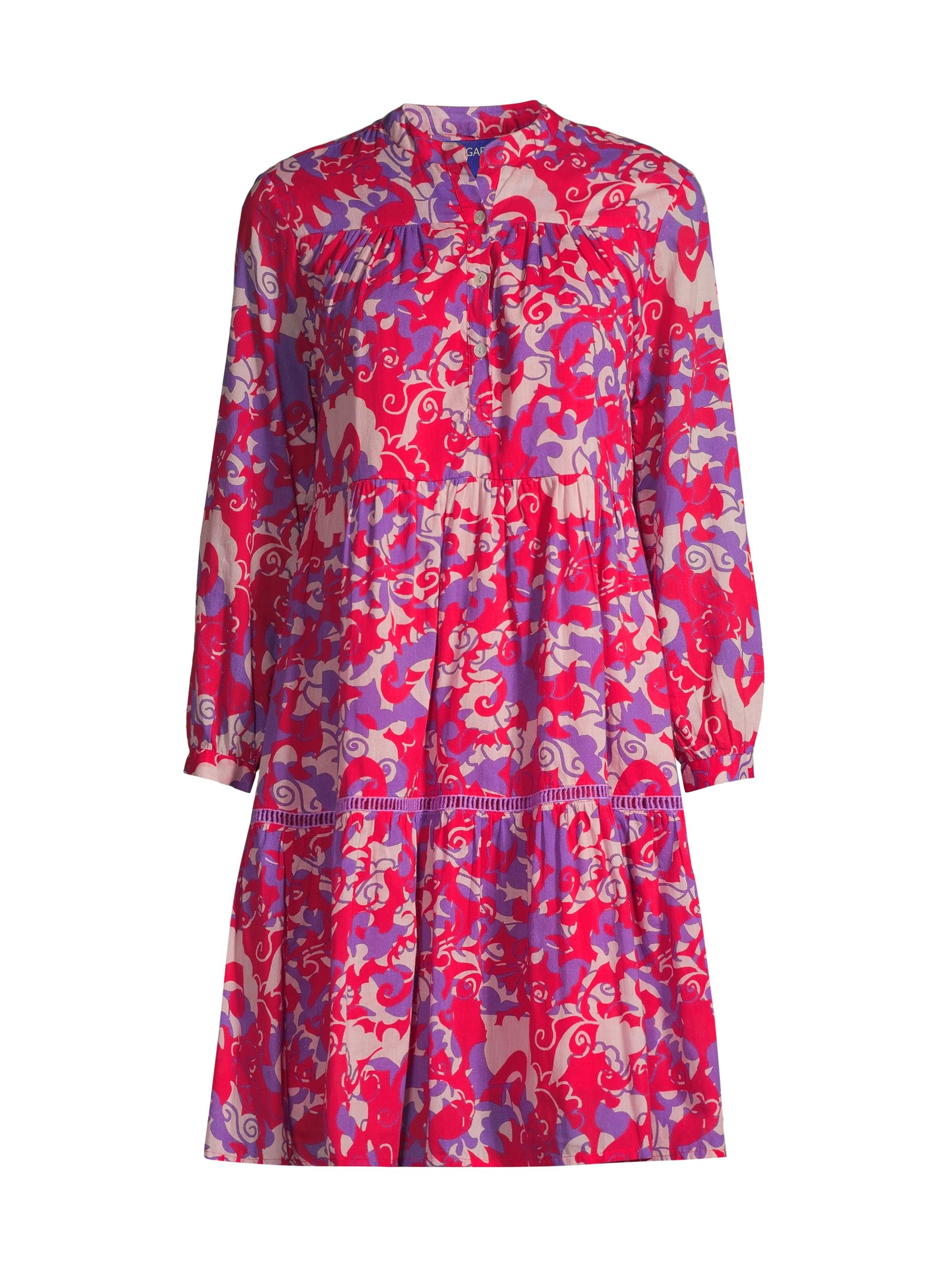 Ro's Garden Women's Tyler Printed Cotton Minidress - Fuschia Kasaima