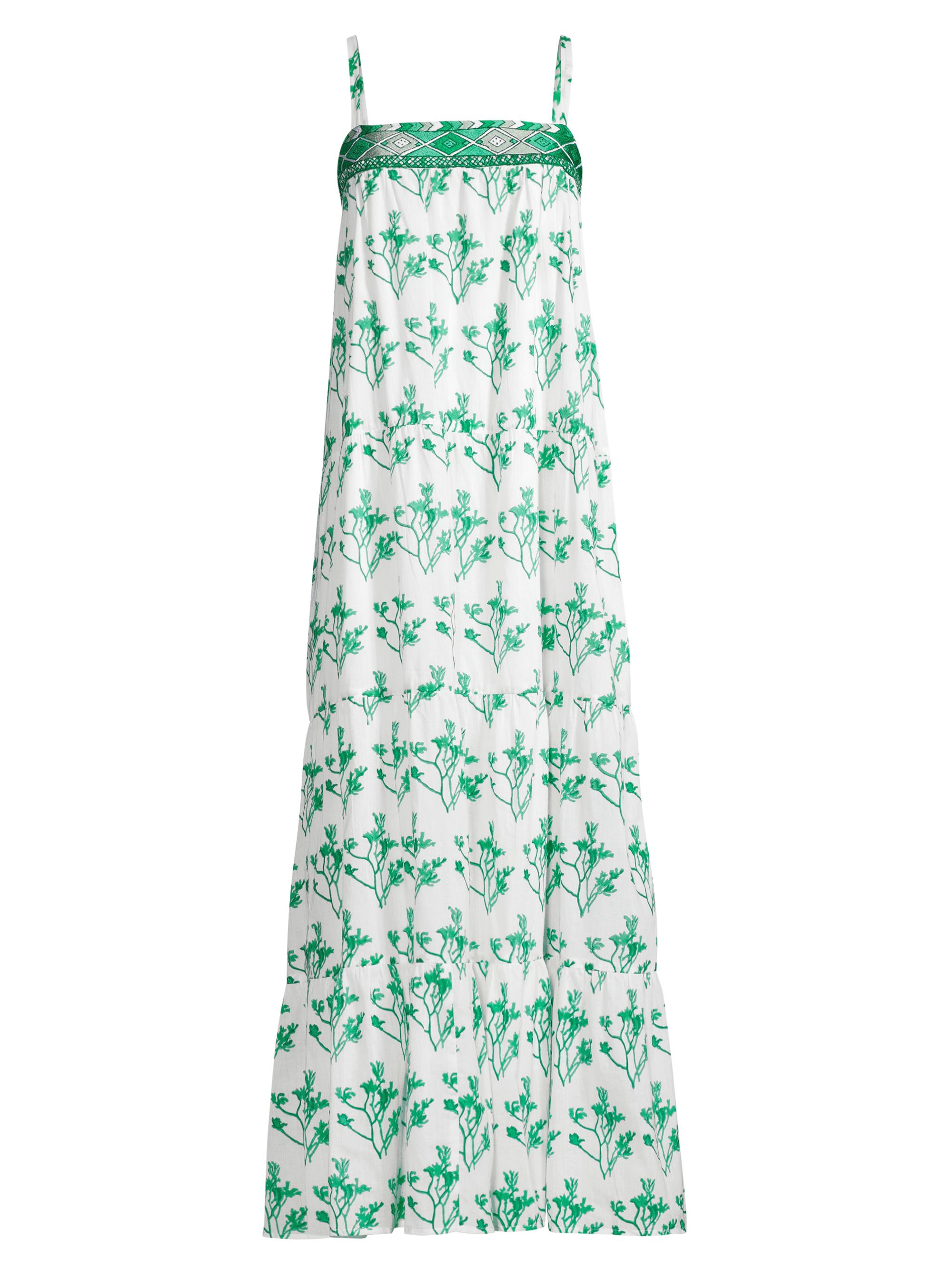 Ro's Garden Women's Natasha Floral Cotton Maxi Dress - Green Katano