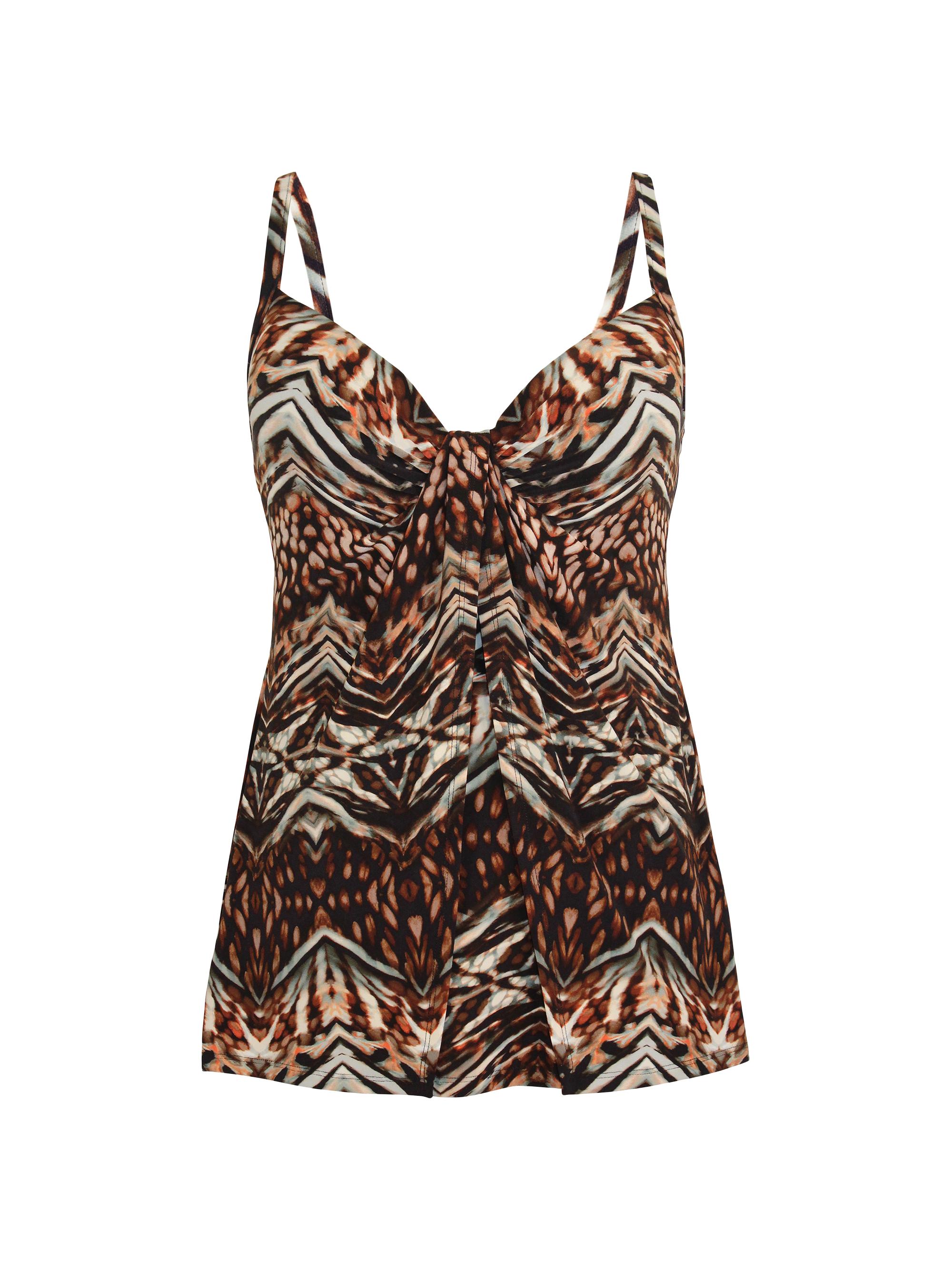Miraclesuit Swim Women's Tribal Tigress Gala Tankini Top - Black Multi